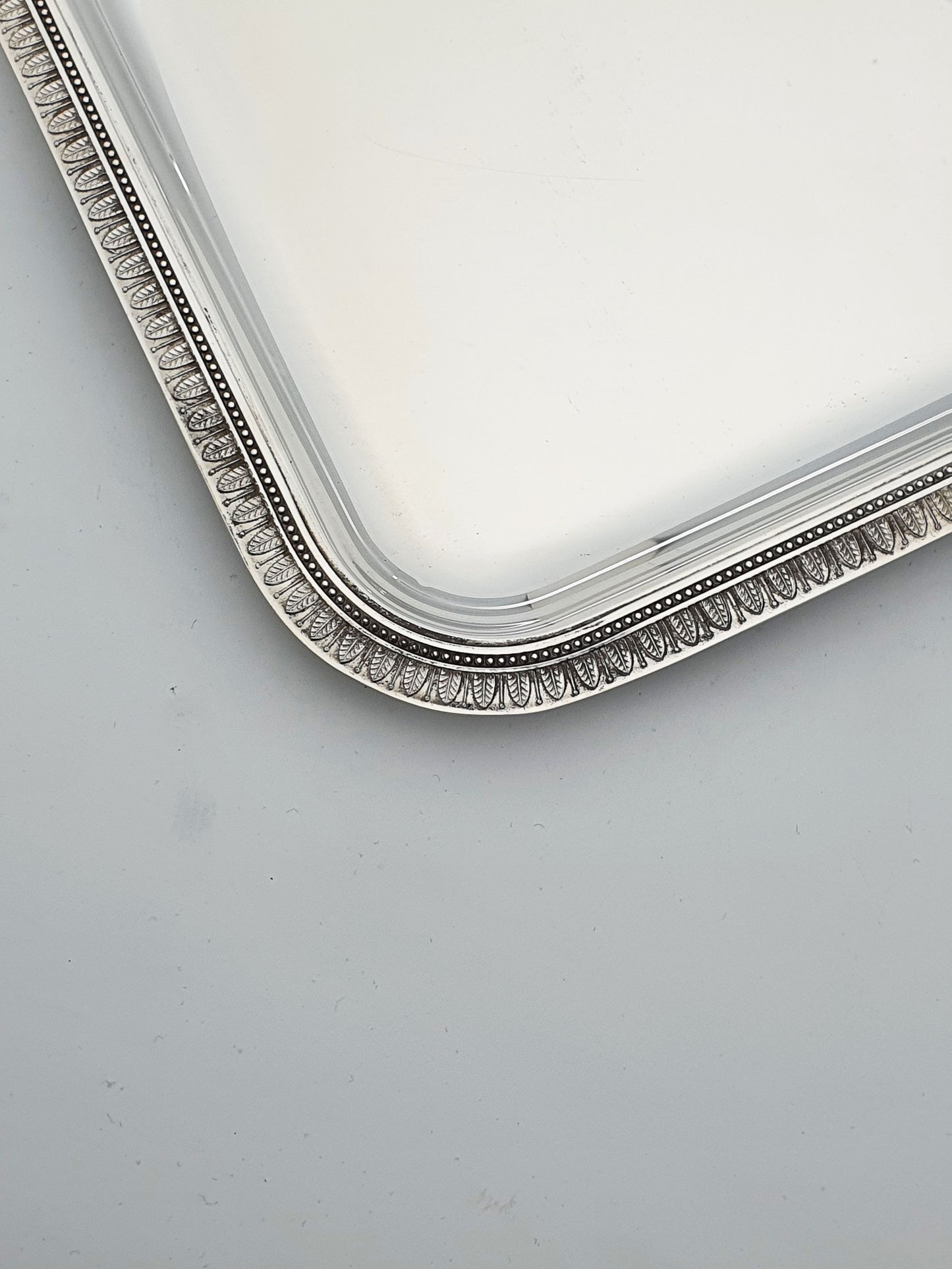 Christofle Malmaison Pattern Silver-Plated Rectangular Serving Tray – circa 1960