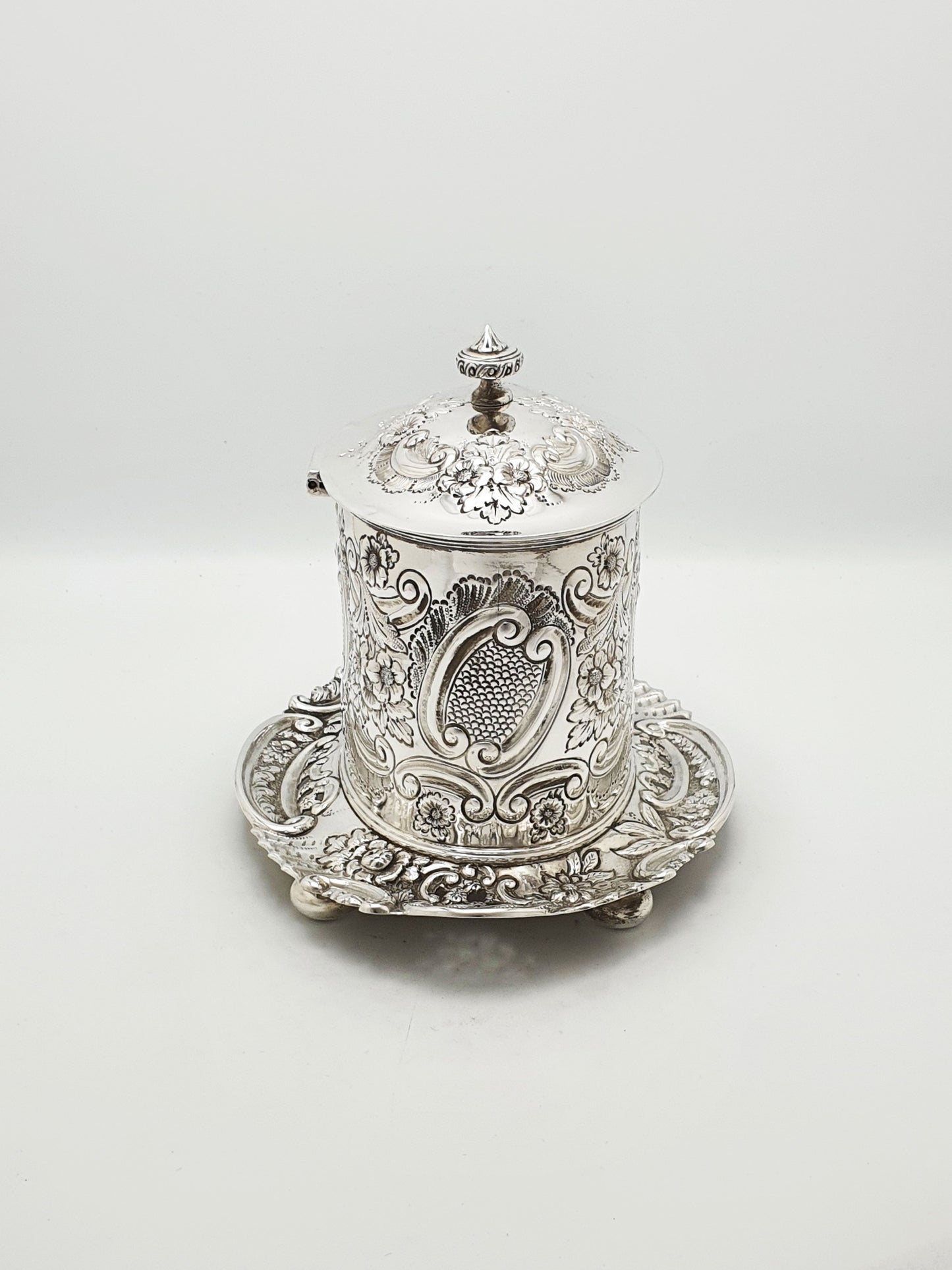 Fabulous Antique Victorian Embossed Silver Plated Biscuit Box – circa 1890