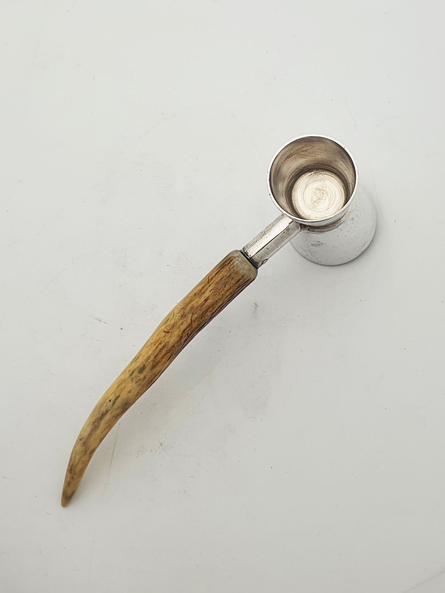 Lovely Vintage Silver-Plated Cocktail Jigger with Antler Handle – circa 1960