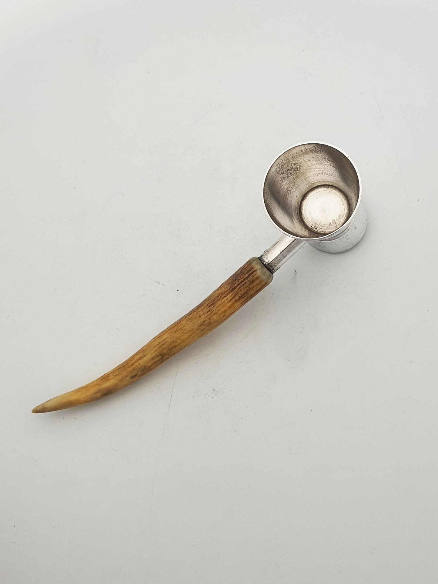 Lovely Vintage Silver-Plated Cocktail Jigger with Antler Handle – circa 1960