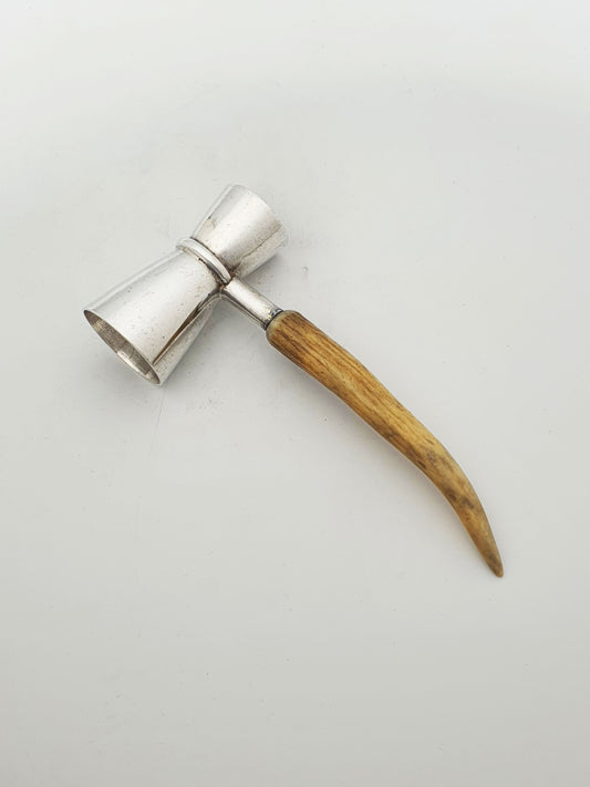 Lovely Vintage Silver-Plated Cocktail Jigger with Antler Handle – circa 1960