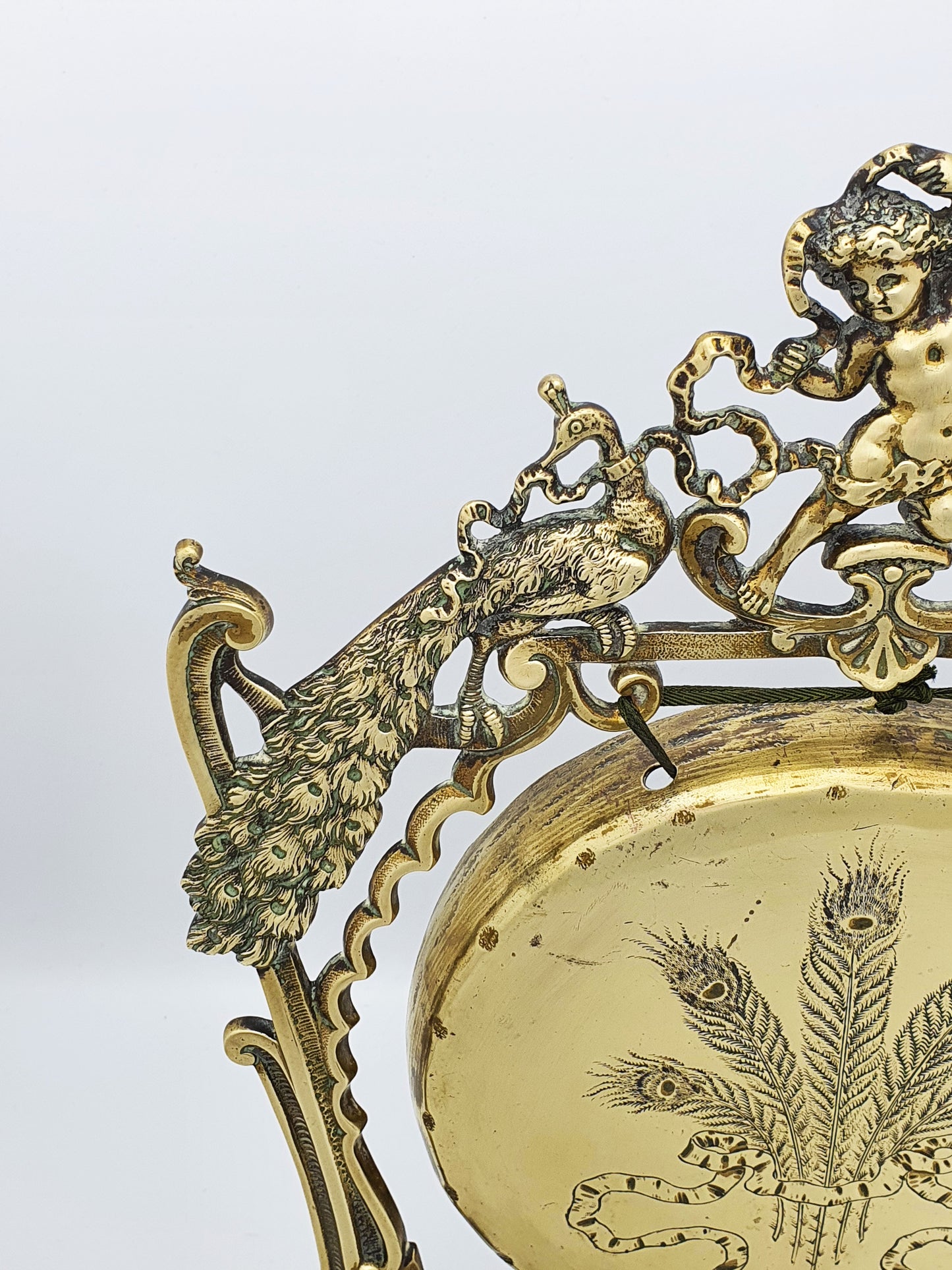 Fabulous Antique Victorian Brass Peacock Dinner Gong – circa 1890