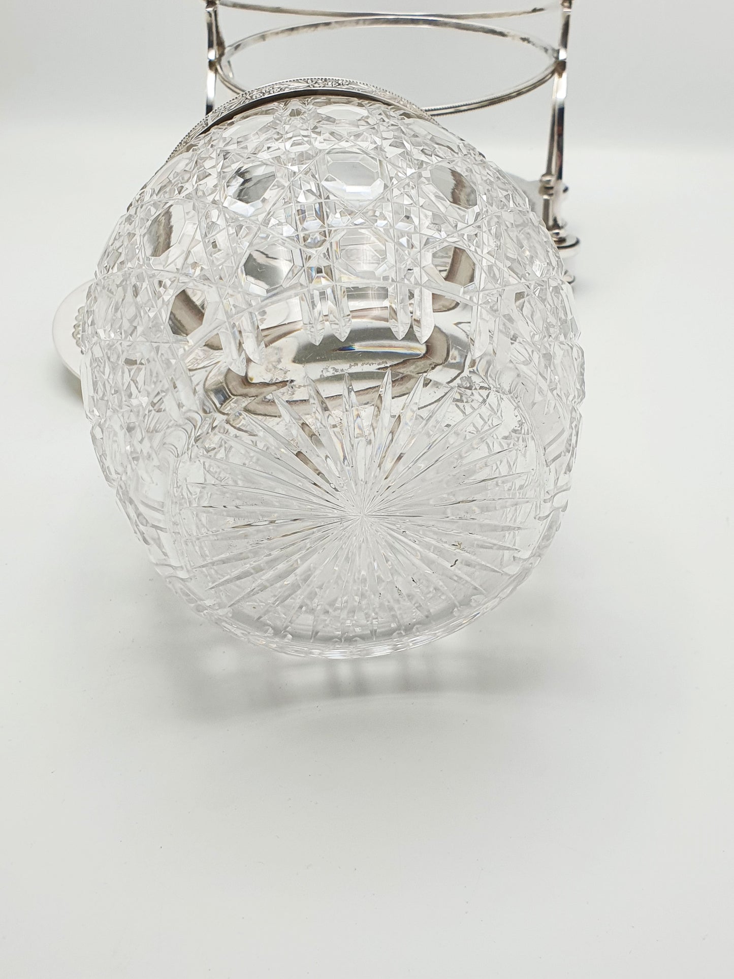 Stunning Antique Victorian Silver Plated & Cut Glass Biscuit Box – circa 1890