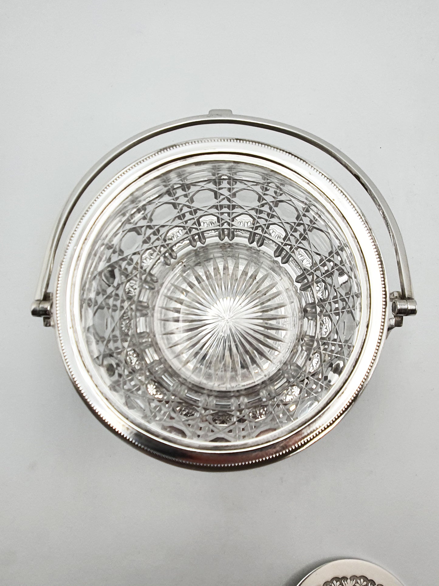 Stunning Antique Victorian Silver Plated & Cut Glass Biscuit Box – circa 1890