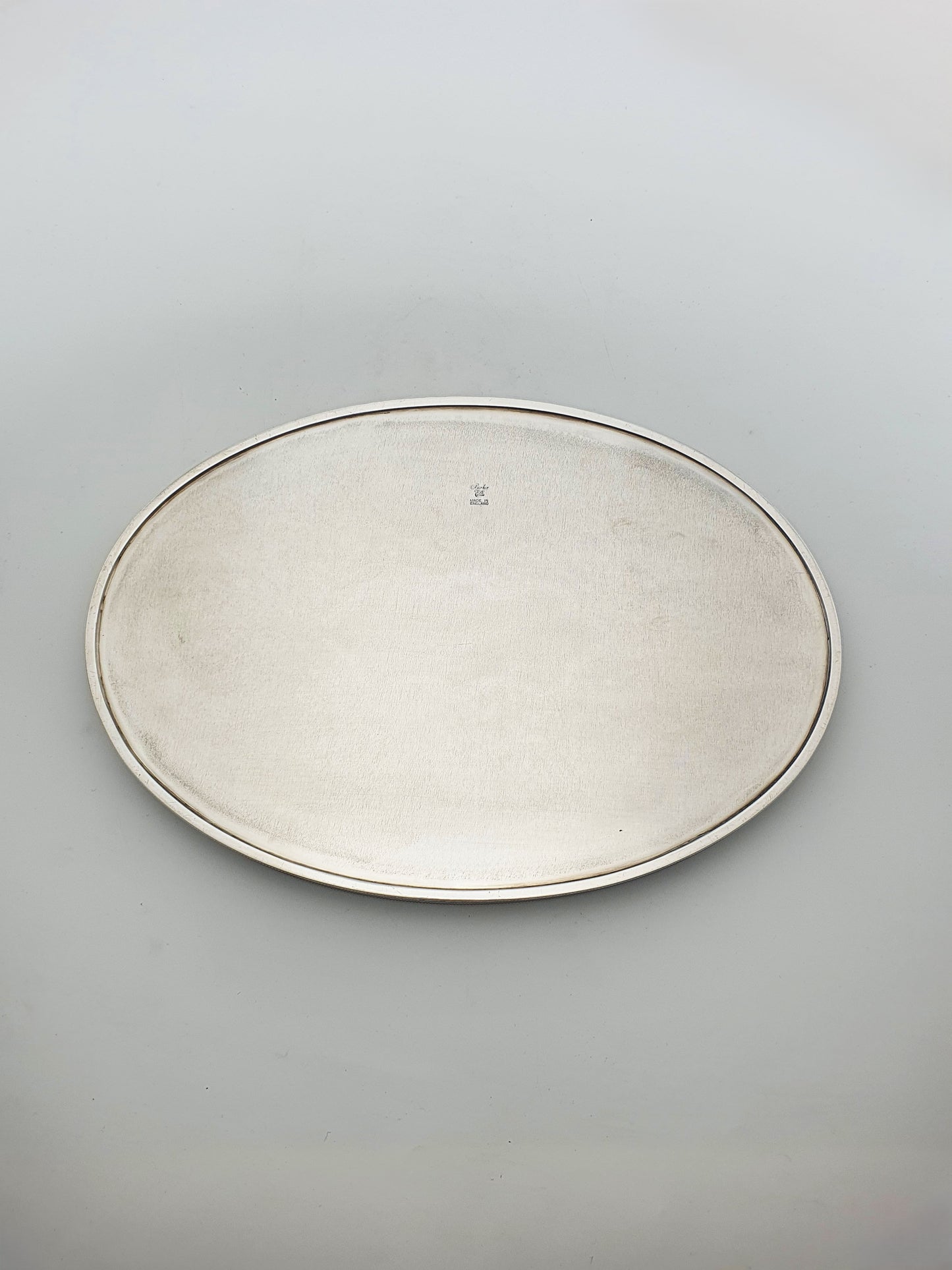 Nice Silver Plated Oval Serving Tray with Intricate Embossed Scrolls – circa 1930