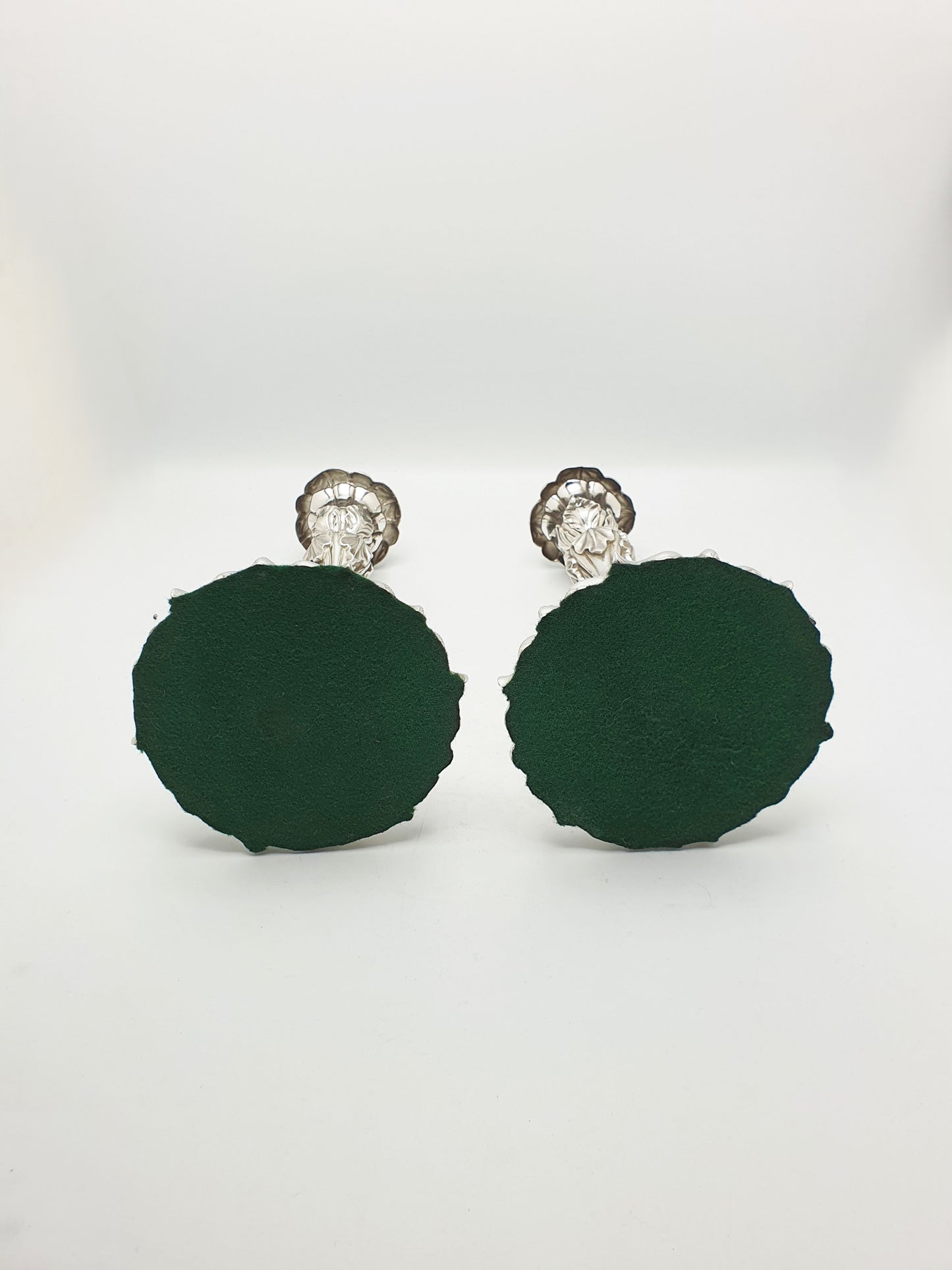 Pair of Ornate Antique Silver-Plated Rococo Revival Candlesticks - 1870