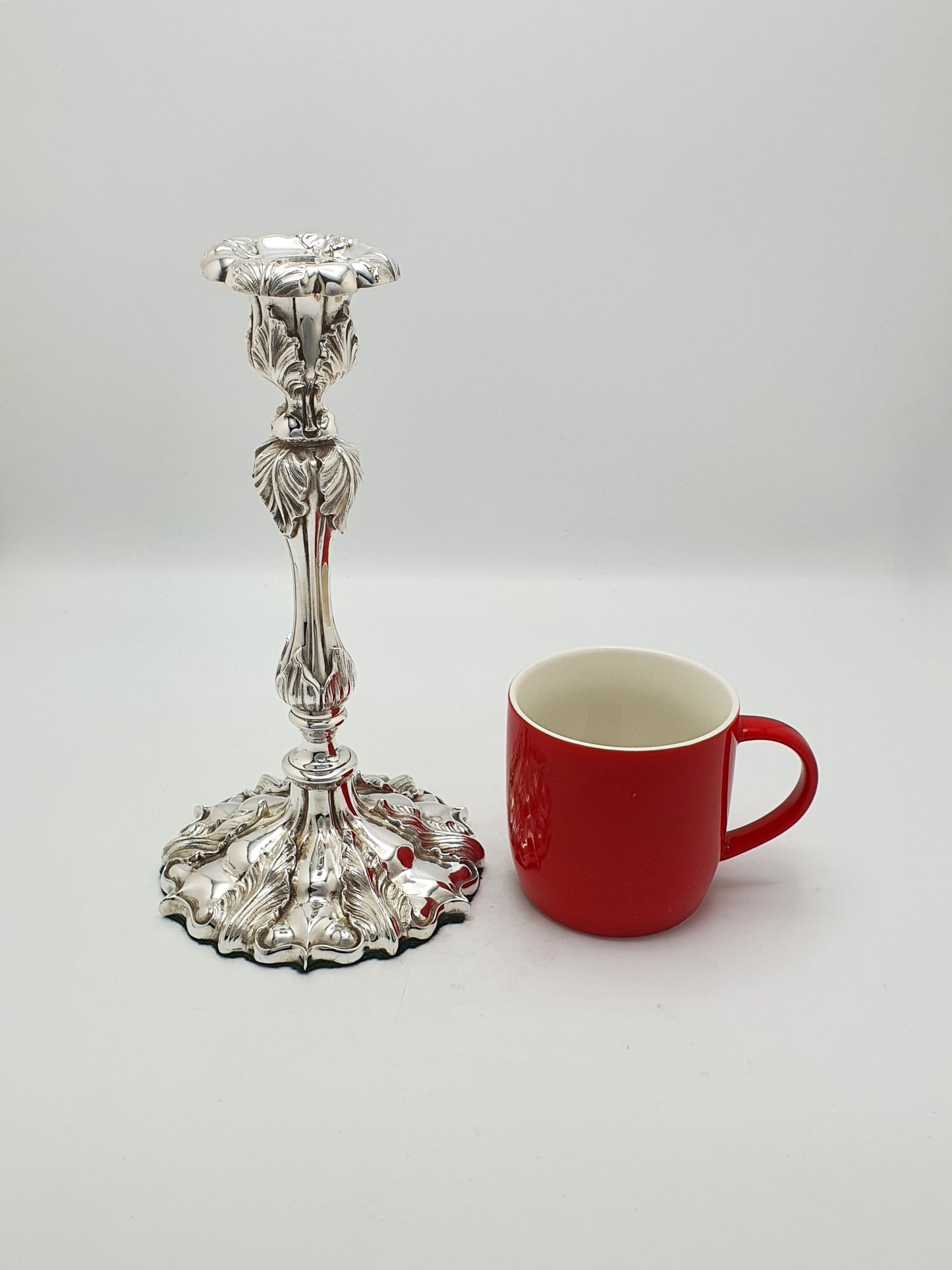 Pair of Ornate Antique Silver-Plated Rococo Revival Candlesticks - 1870