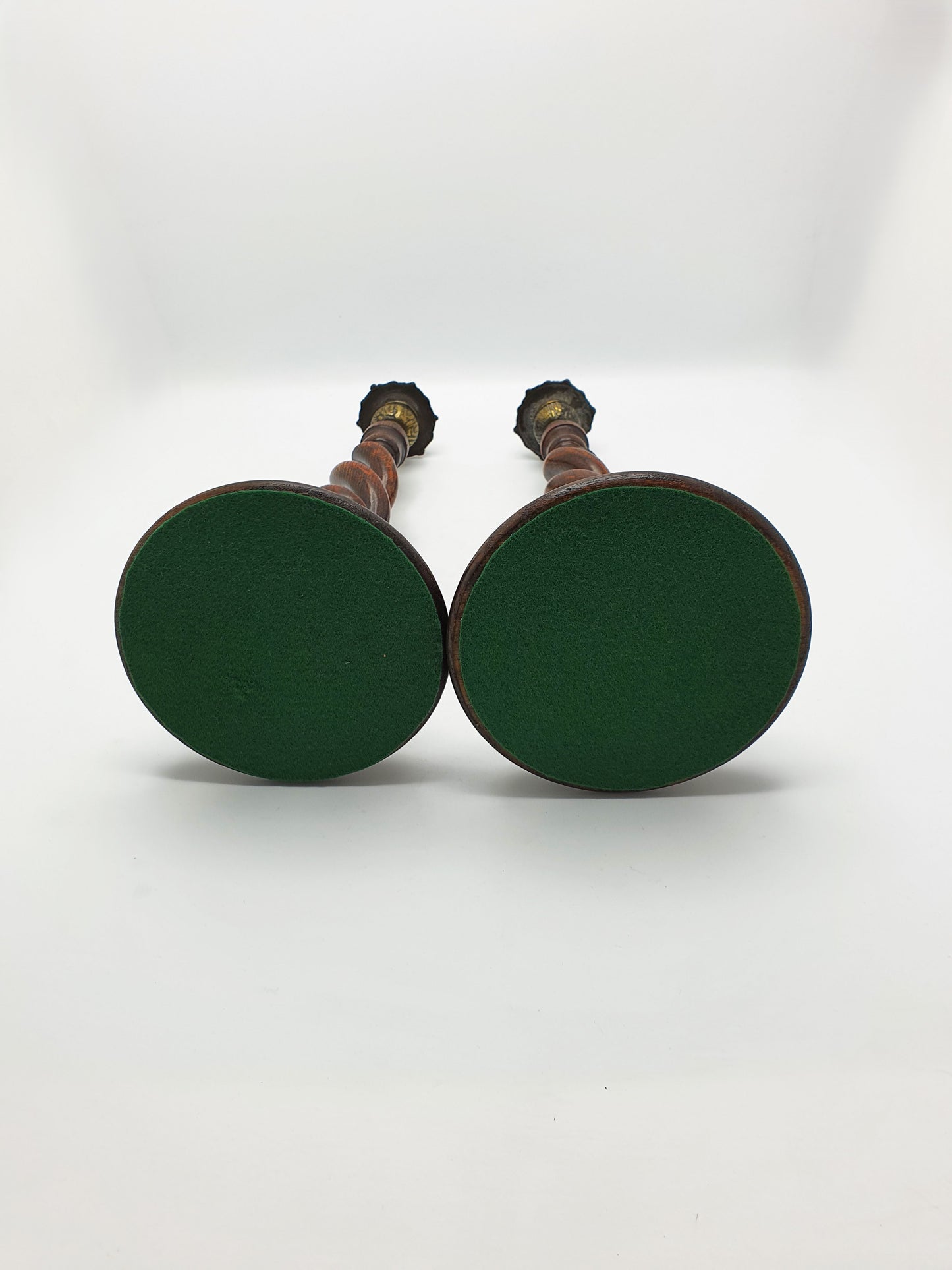 Nice Pair of Antique Open Barley Twist Oak Candlesticks – circa 1920