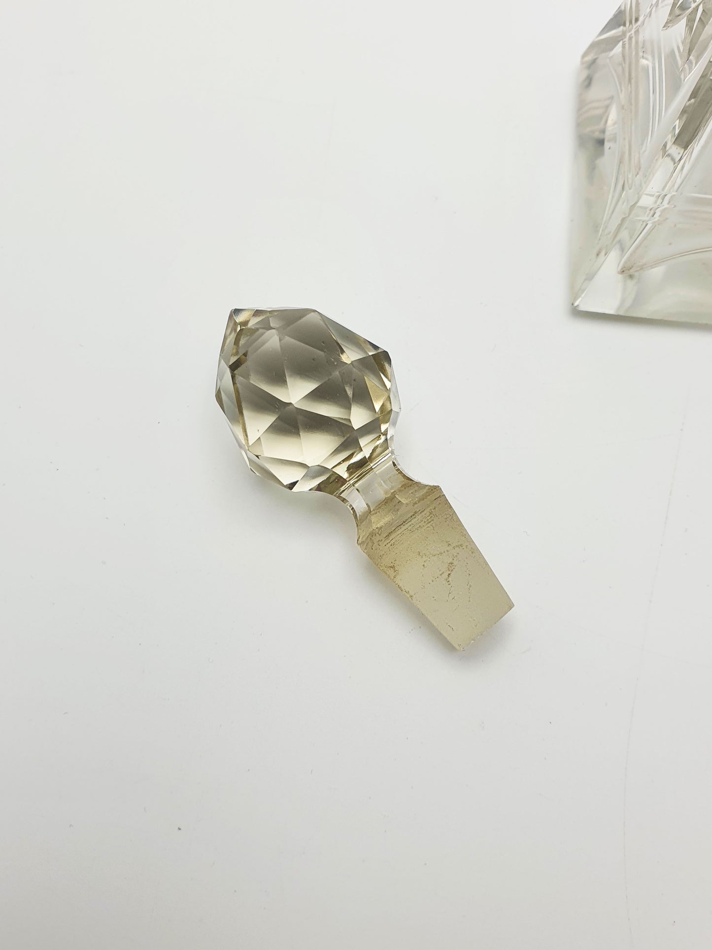 Lovely Cut Glass Perfume Bottle with Sterling Silver Collar - 1931