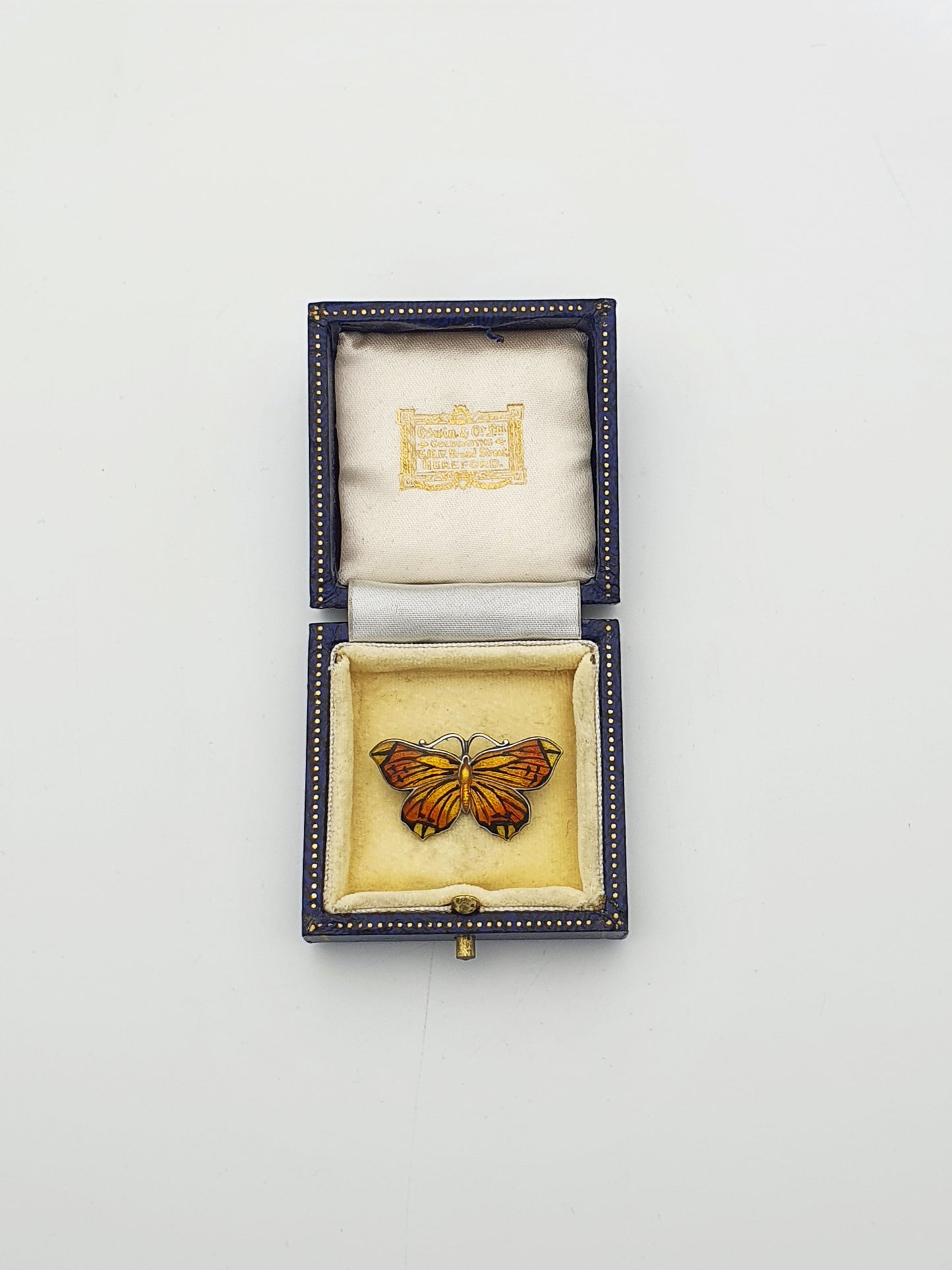 Beautiful Antique Sterling Silver & Enamel Butterfly Brooch – circa 1920