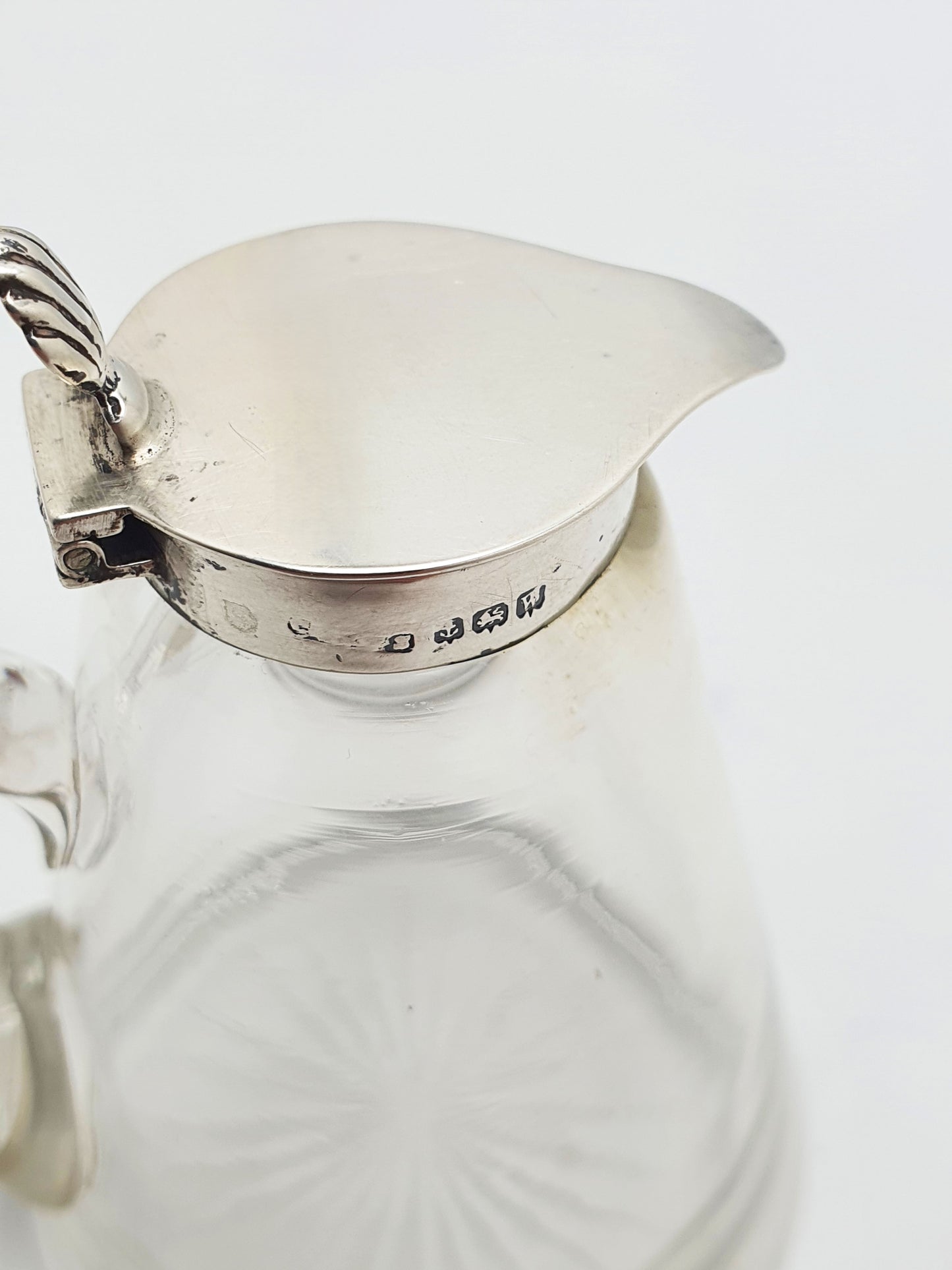 Lovely Cut Glass & Sterling Silver Whisky Noggin – 1921