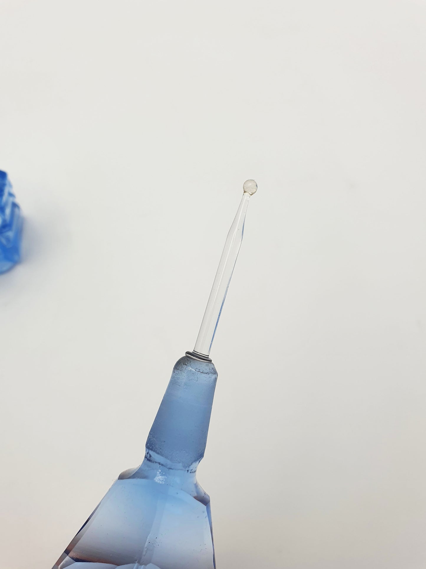 Lovely Vintage Art Deco Blue Glass Perfume Bottle with Dauber – circa 1930