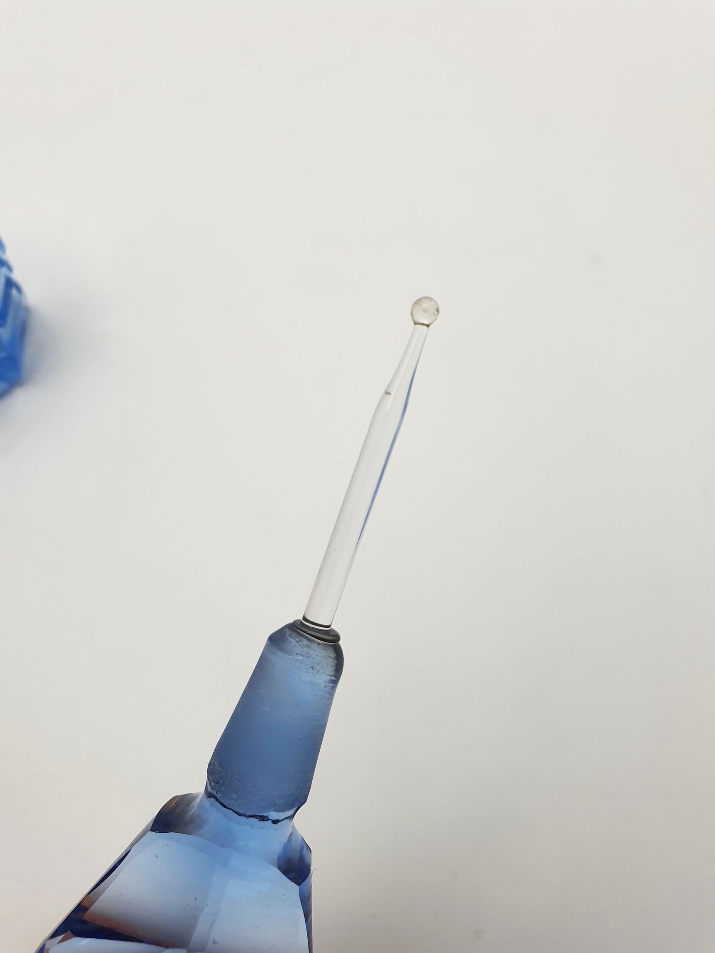 Lovely Vintage Art Deco Blue Glass Perfume Bottle with Dauber – circa 1930