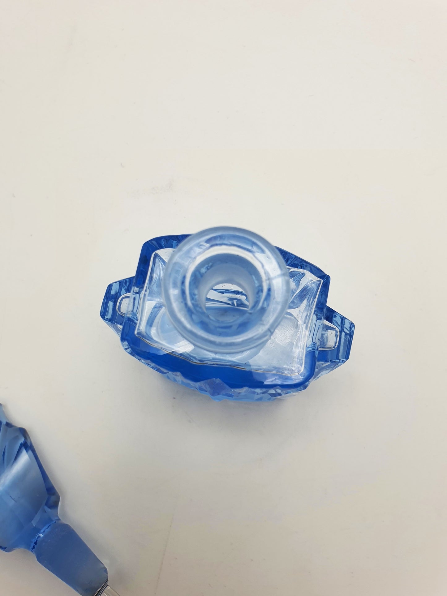 Lovely Vintage Art Deco Blue Glass Perfume Bottle with Dauber – circa 1930