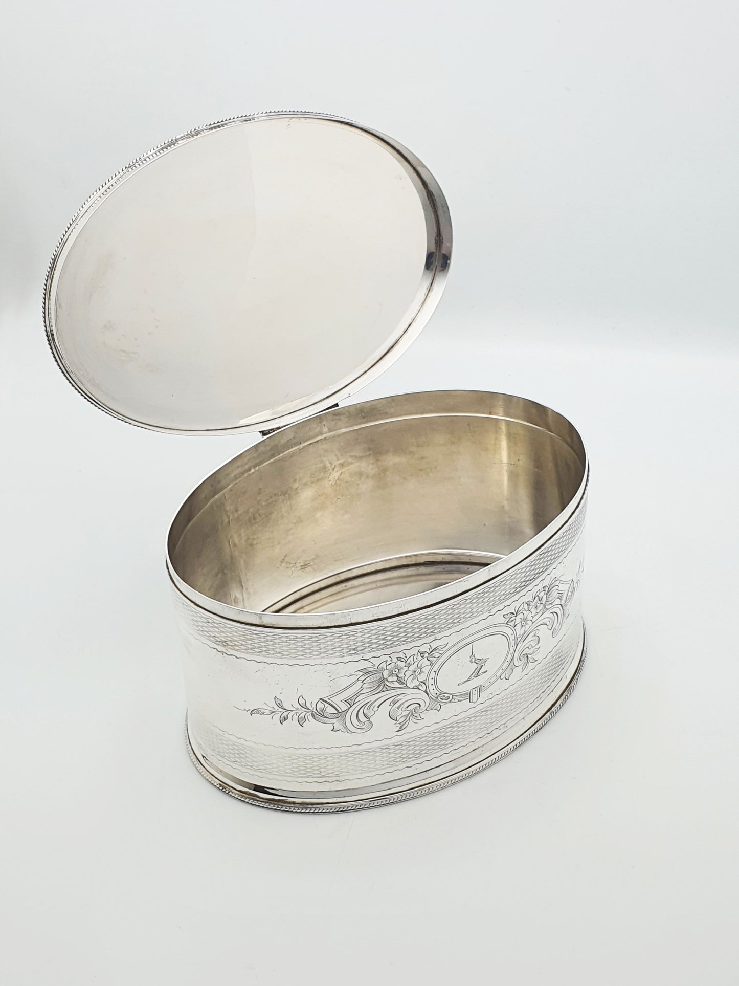 Lovely Antique Victorian Oval Silver-Plated Biscuit Box – circa 1880