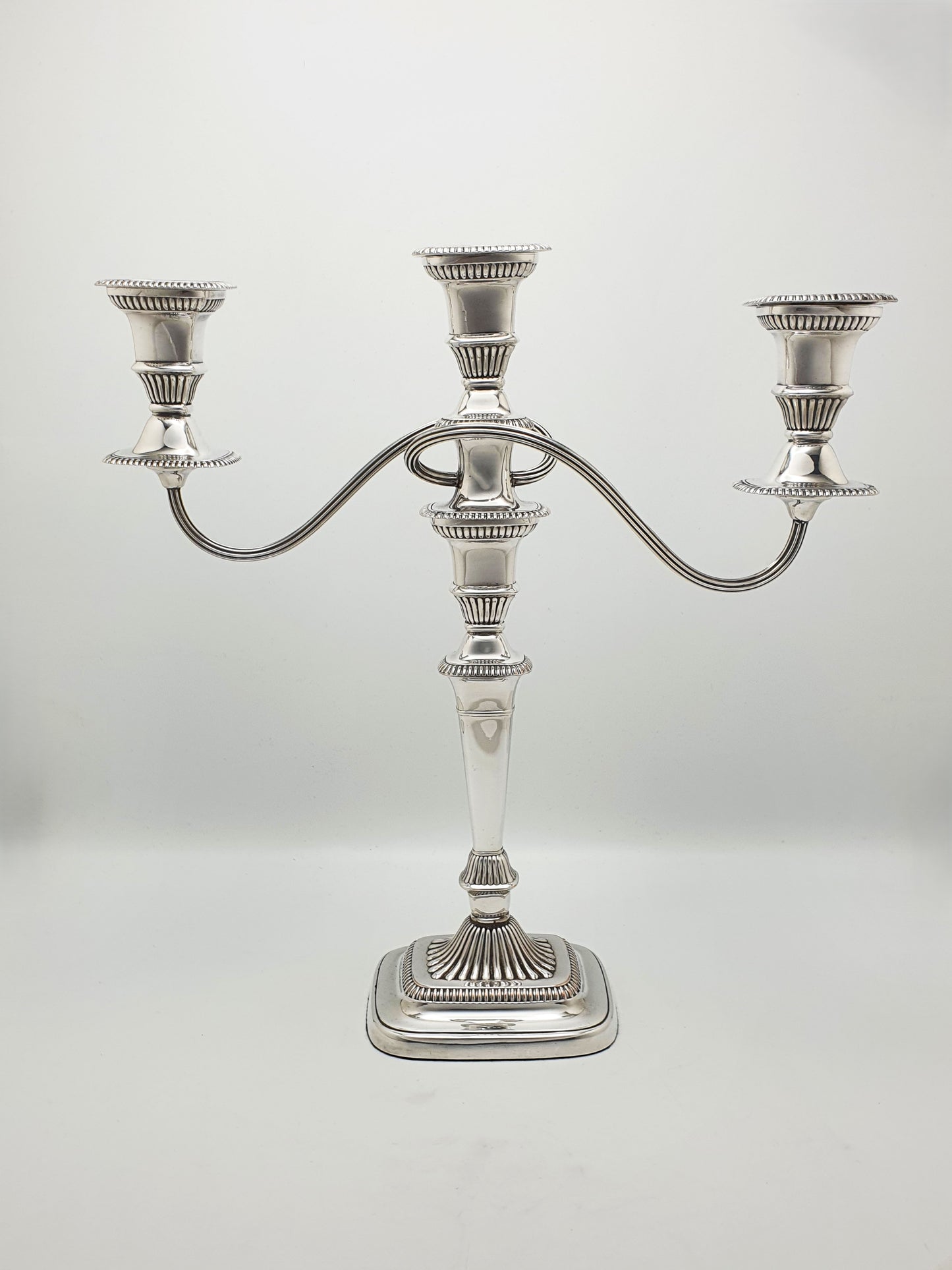 Splendid Pair of Silver-Plated Convertible Candelabra/Candlesticks – circa 1920
