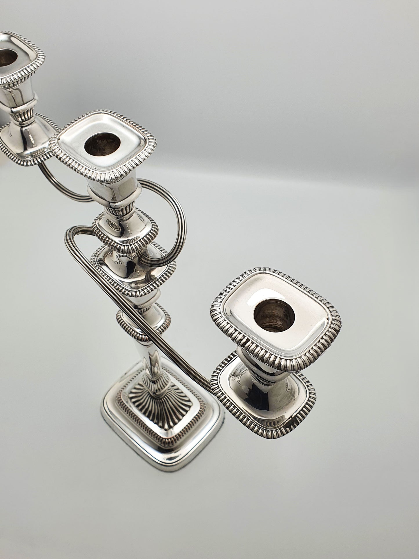 Splendid Pair of Silver-Plated Convertible Candelabra/Candlesticks – circa 1920