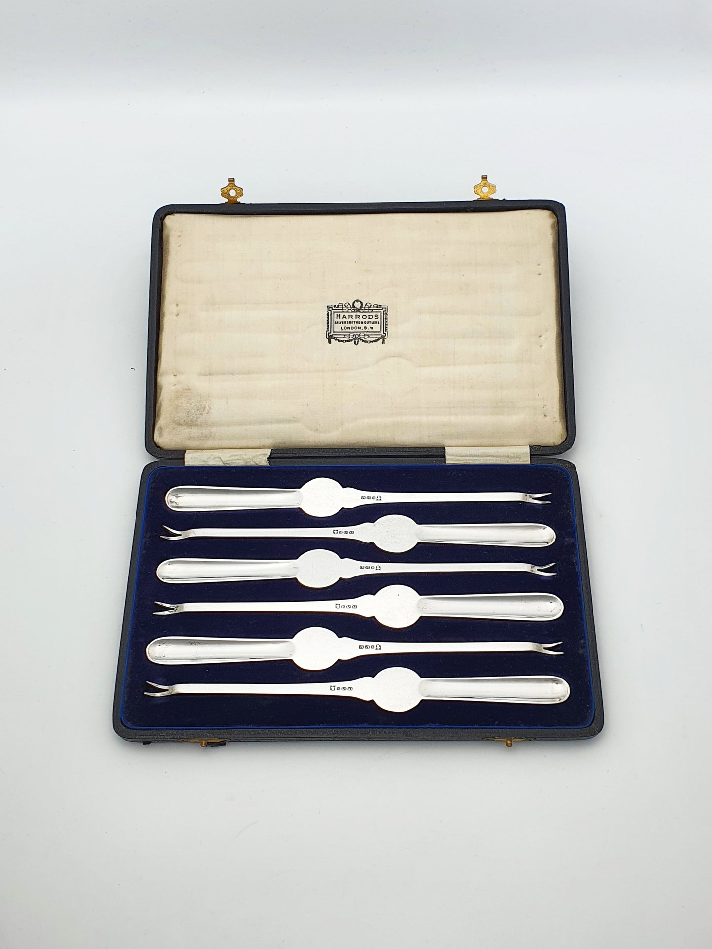 Set of 6 Antique Silver Plated Harrods Lobster Picks – circa 1920
