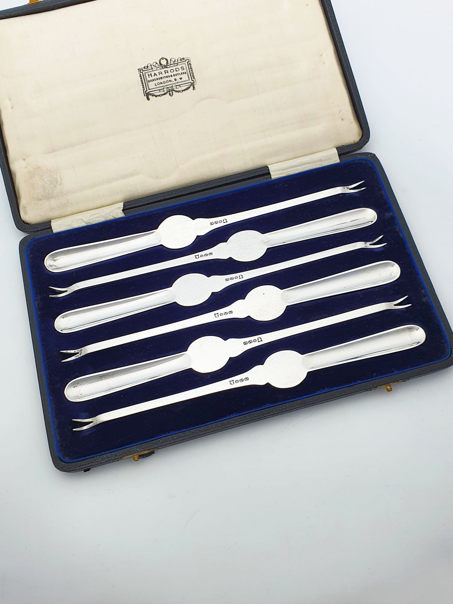 Set of 6 Antique Silver Plated Harrods Lobster Picks – circa 1920