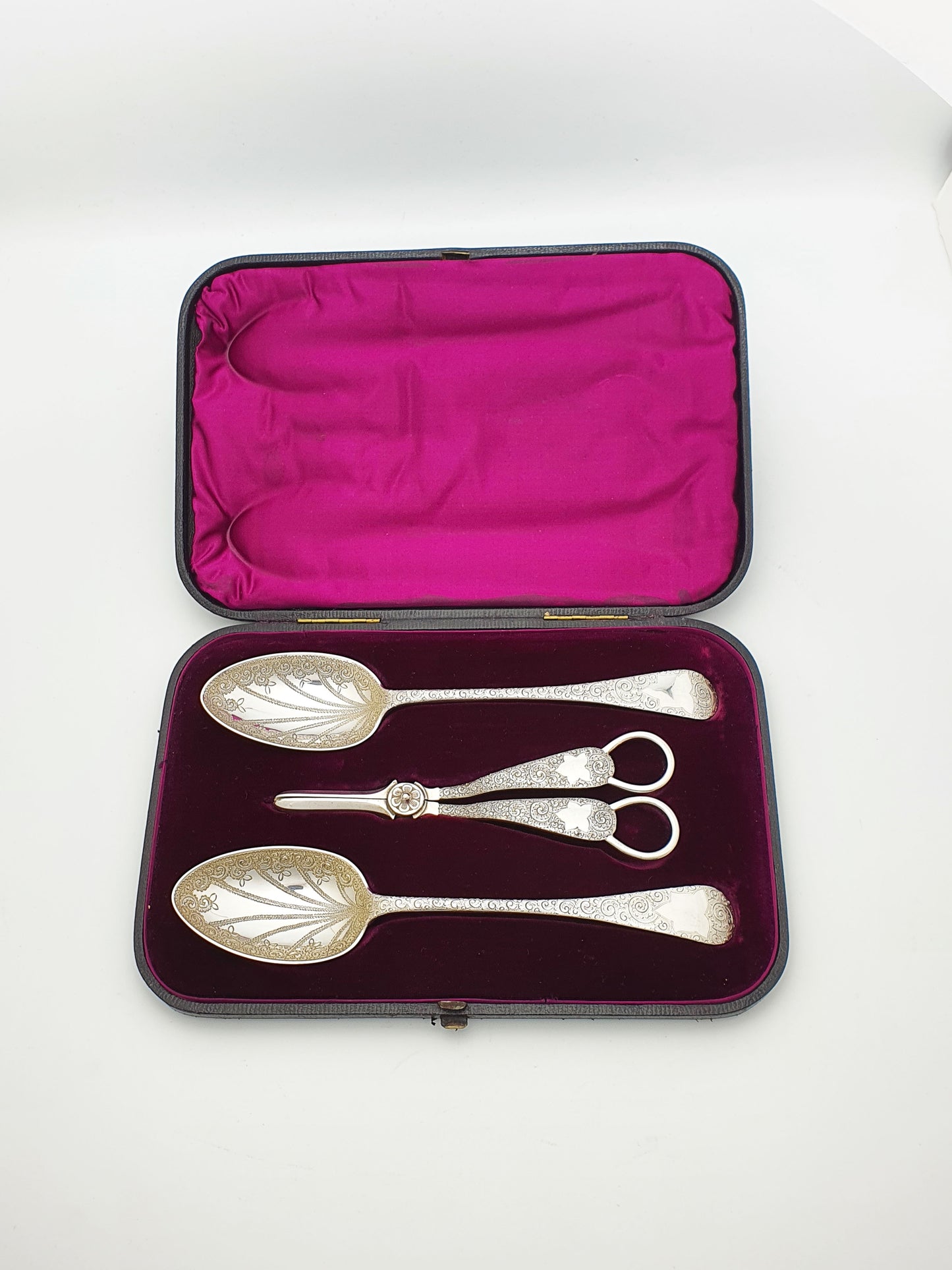 Gorgeous Ornately Engraved Antique Victorian Fruit Set - circa 1890