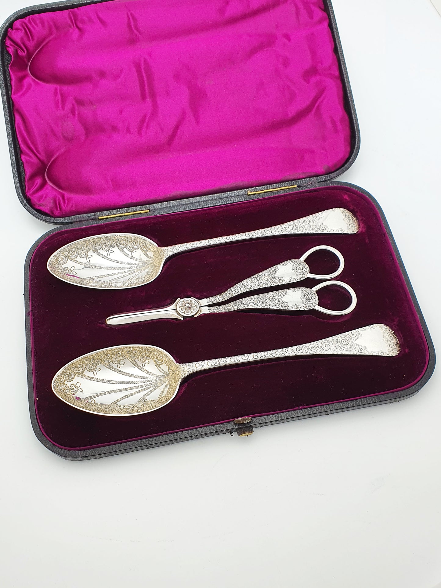 Gorgeous Ornately Engraved Antique Victorian Fruit Set - circa 1890