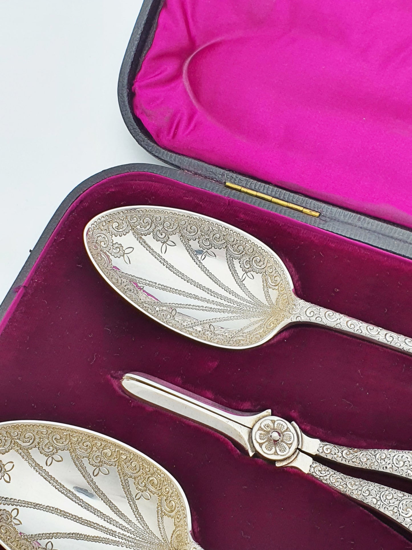 Gorgeous Ornately Engraved Antique Victorian Fruit Set - circa 1890