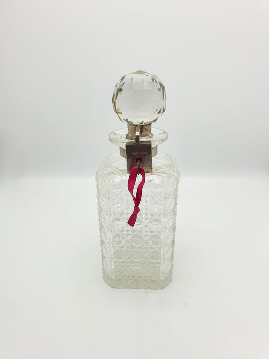 Nice Antique Edwardian Cut Glass Locking Decanter - circa 1905
