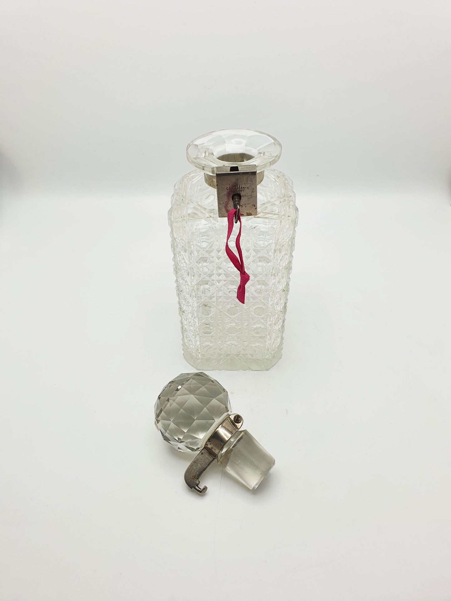 Nice Antique Edwardian Cut Glass Locking Decanter - circa 1905