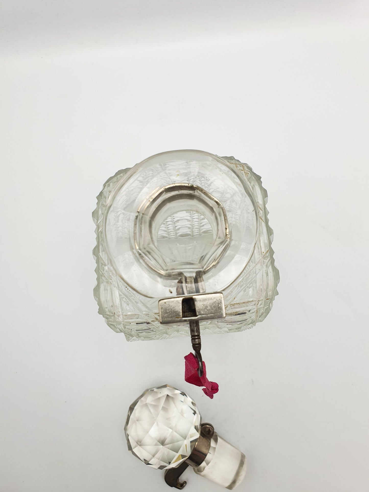 Nice Antique Edwardian Cut Glass Locking Decanter - circa 1905