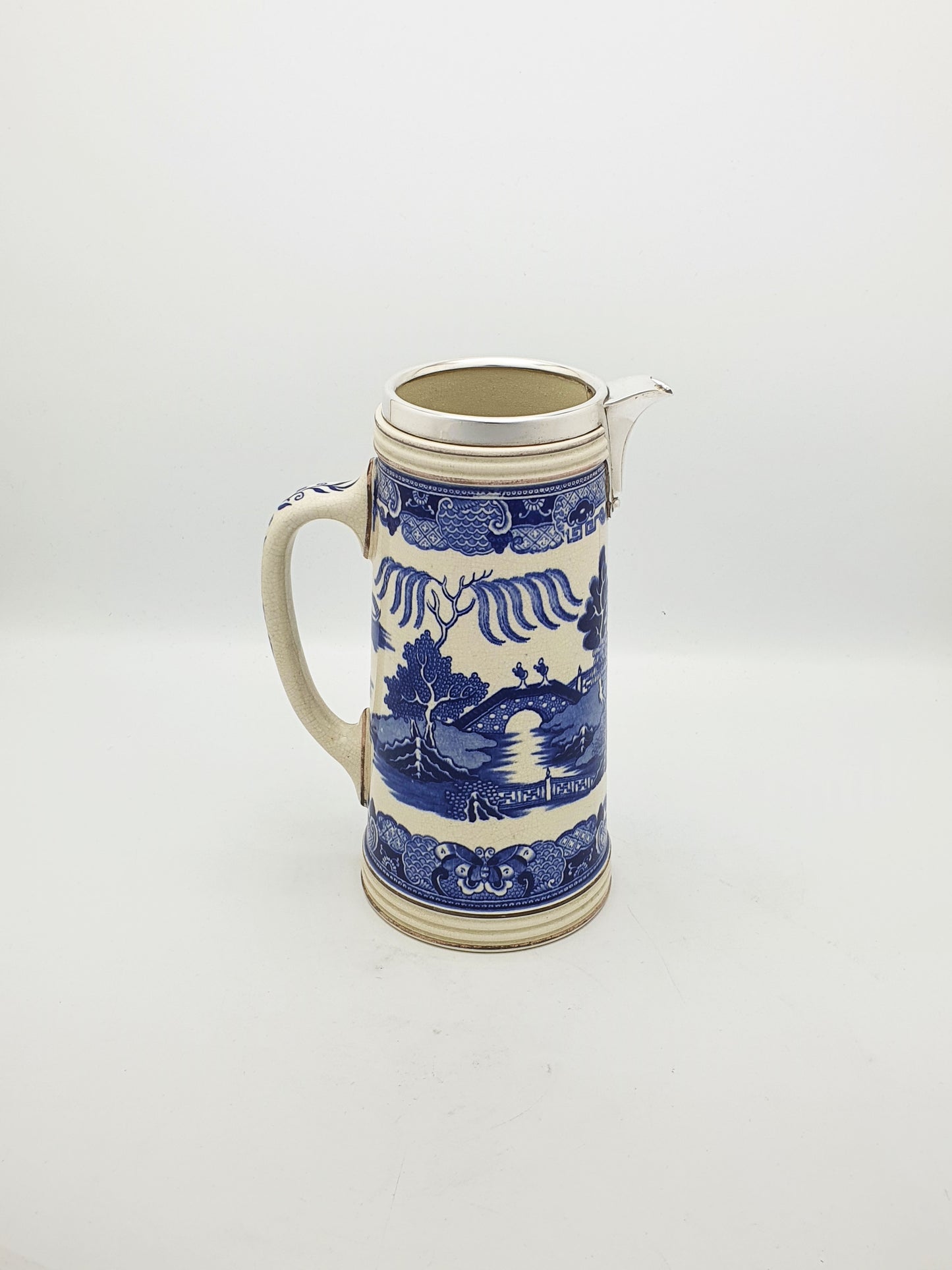 Gorgeous Antique Victorian Ceramic Blue & White Drinking Set - circa 1890