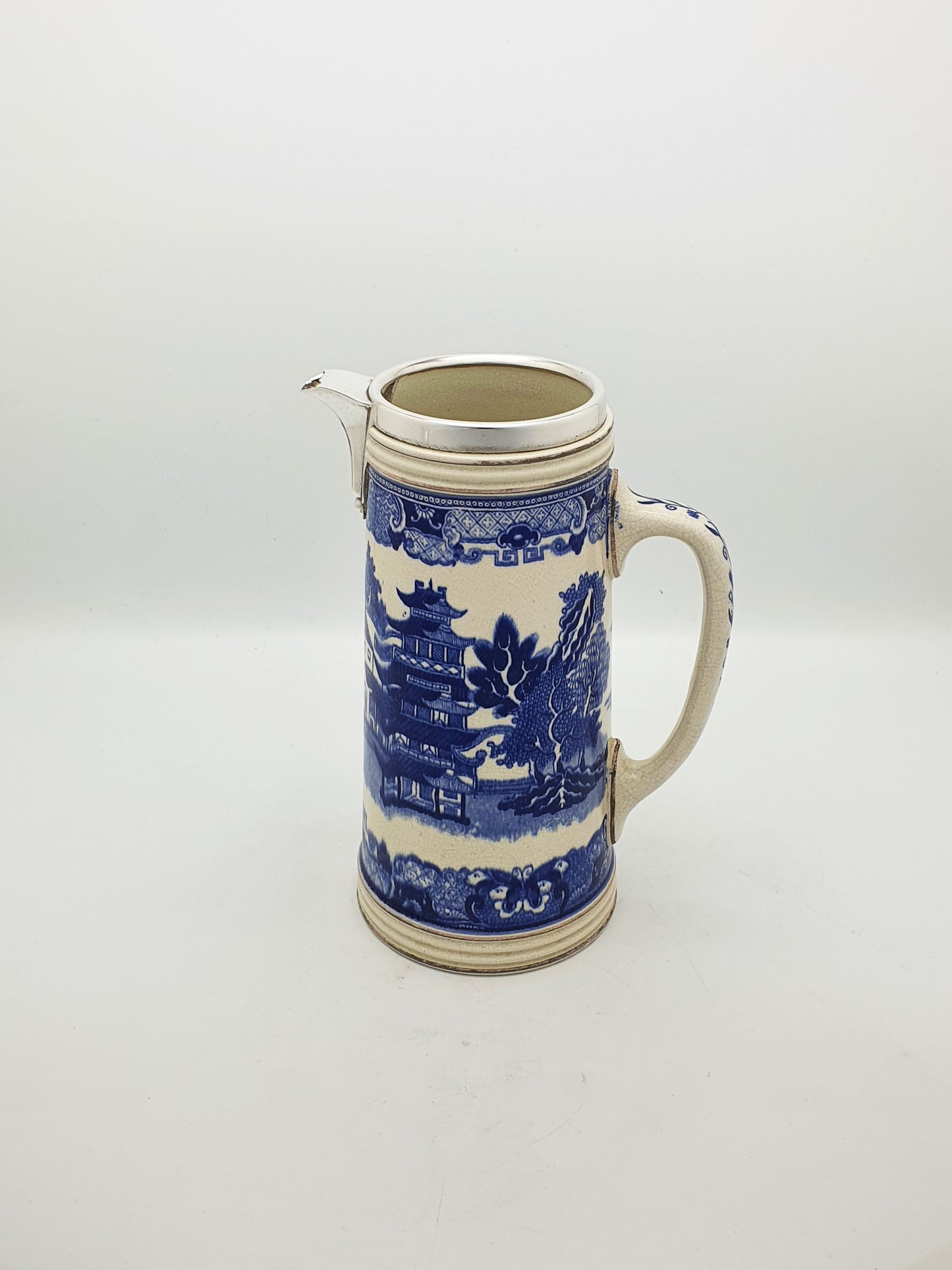Gorgeous Antique Victorian Ceramic Blue & White Drinking Set - circa 1890