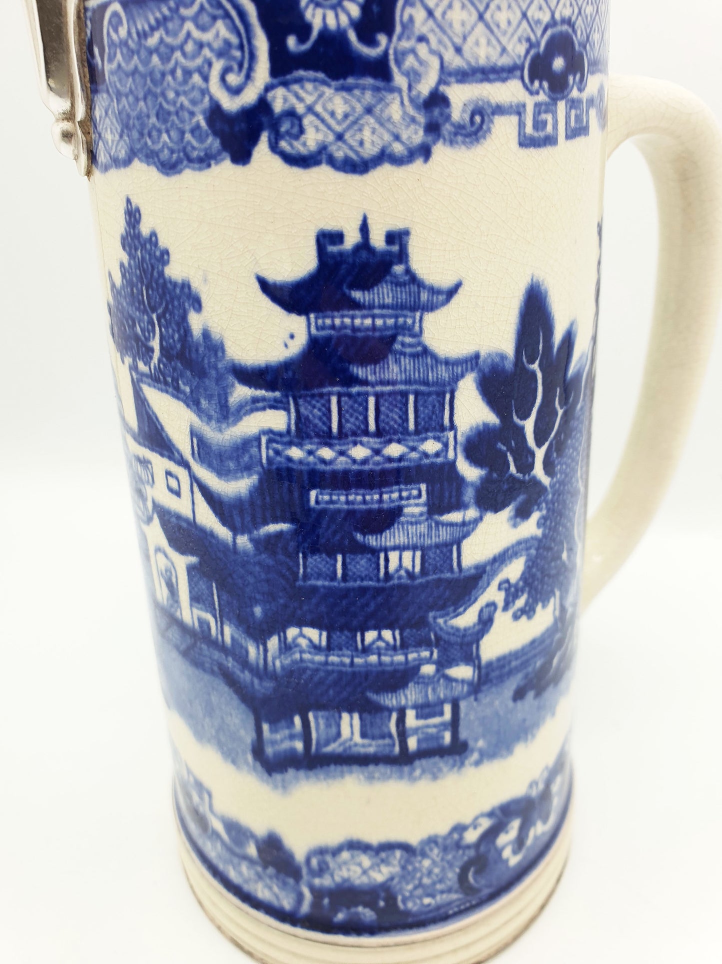 Gorgeous Antique Victorian Ceramic Blue & White Drinking Set - circa 1890