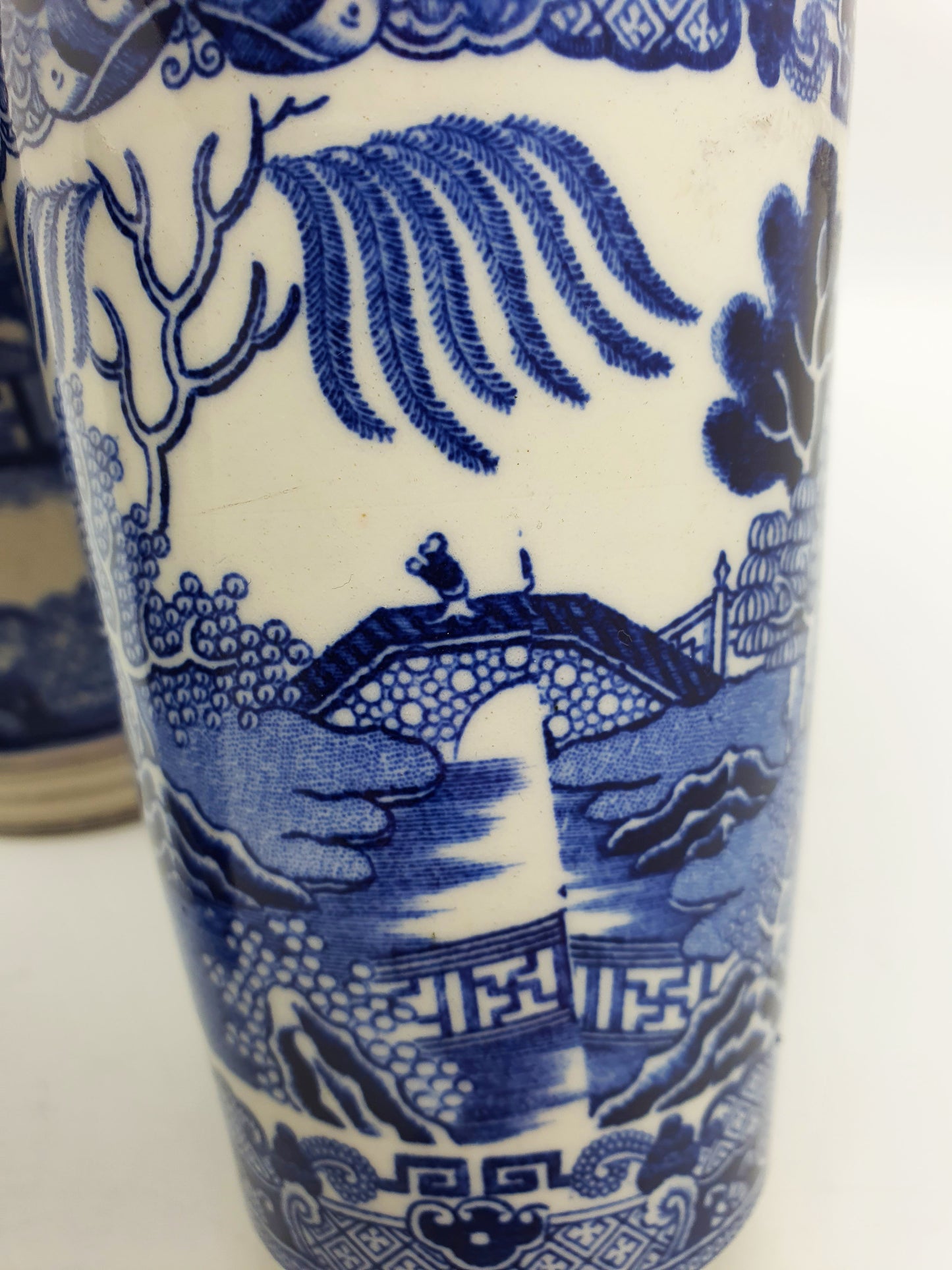 Gorgeous Antique Victorian Ceramic Blue & White Drinking Set - circa 1890