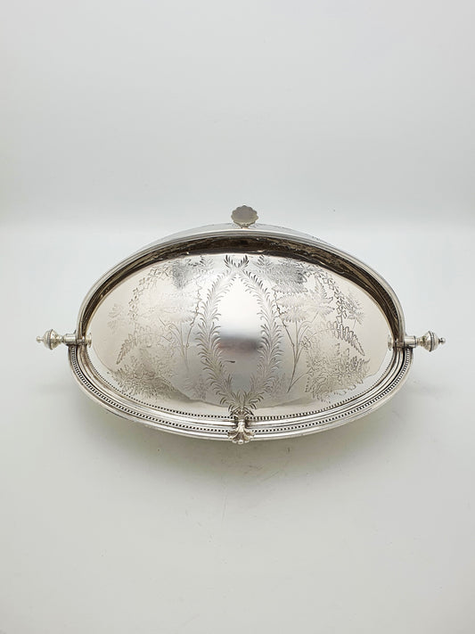 Fabulous Victorian Silver Plated Double Rollover Dish - circa 1890