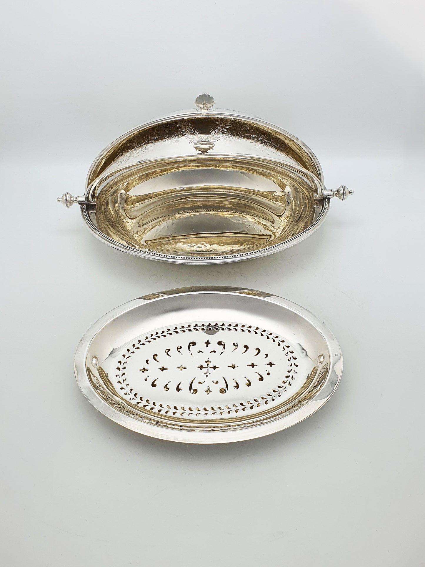 Fabulous Victorian Silver Plated Double Rollover Dish - circa 1890