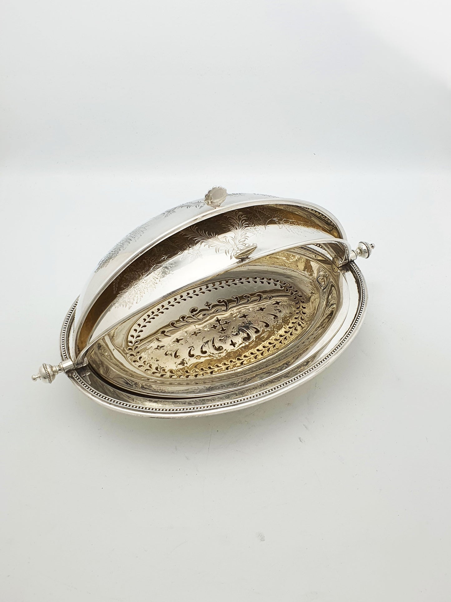 Fabulous Victorian Silver Plated Double Rollover Dish - circa 1890