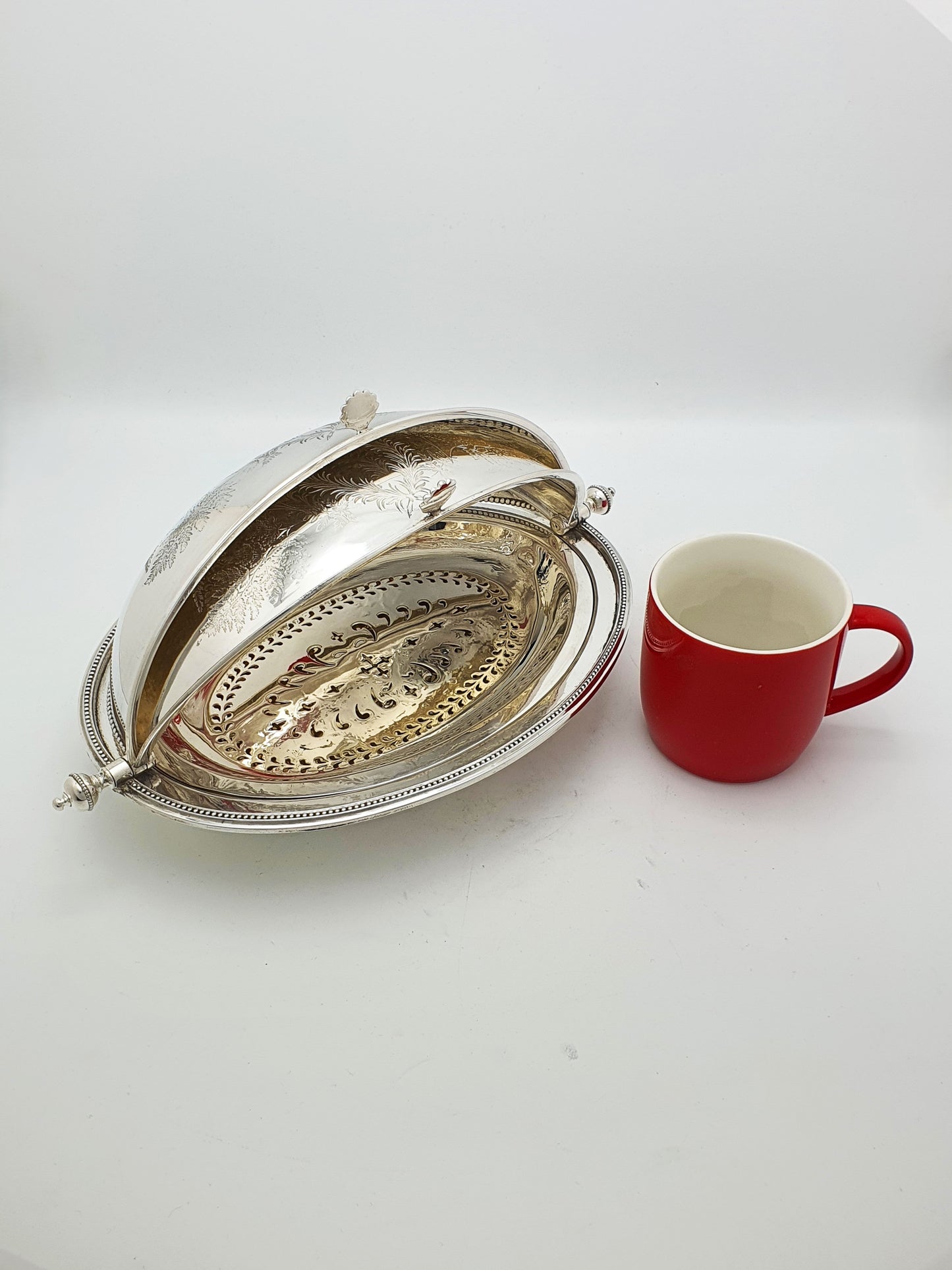 Fabulous Victorian Silver Plated Double Rollover Dish - circa 1890