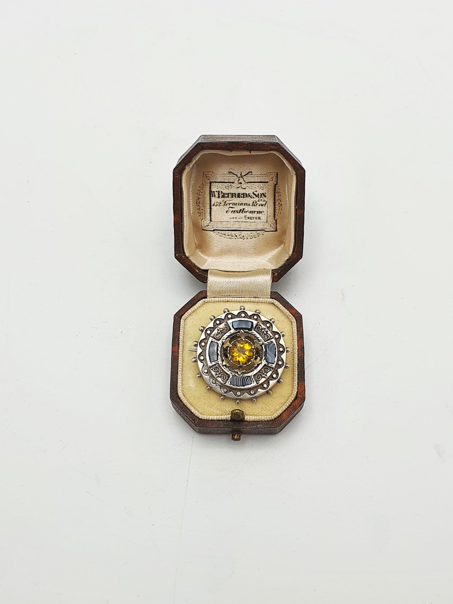 Antique Scottish Silver & Citrine Agate Brooch – circa 1880