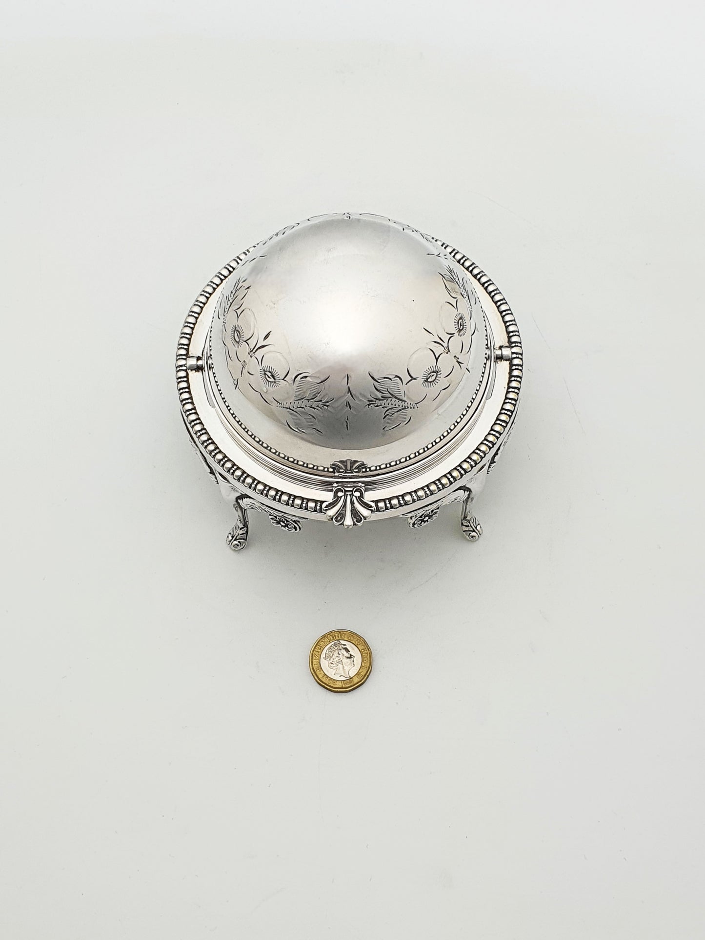 Nice Vintage Domed Caviar/Butter Dish with Glass Insert – circa 1960