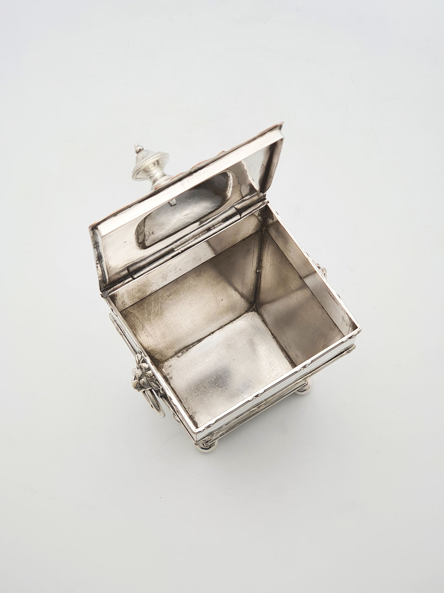 Distinctive Antique Edwardian Silver-Plated Tea Caddy with Spoon – circa 1905