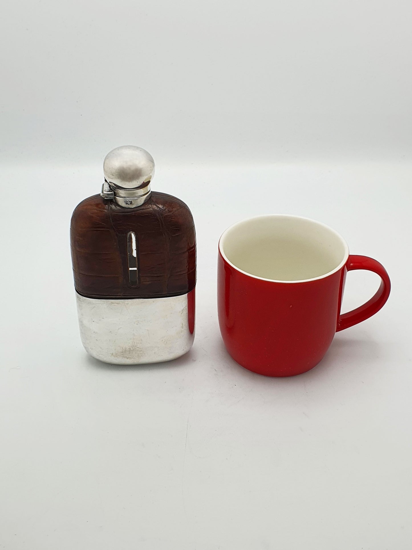 Nice Antique Silver Plate & Crocodile Hip Flask – circa 1900