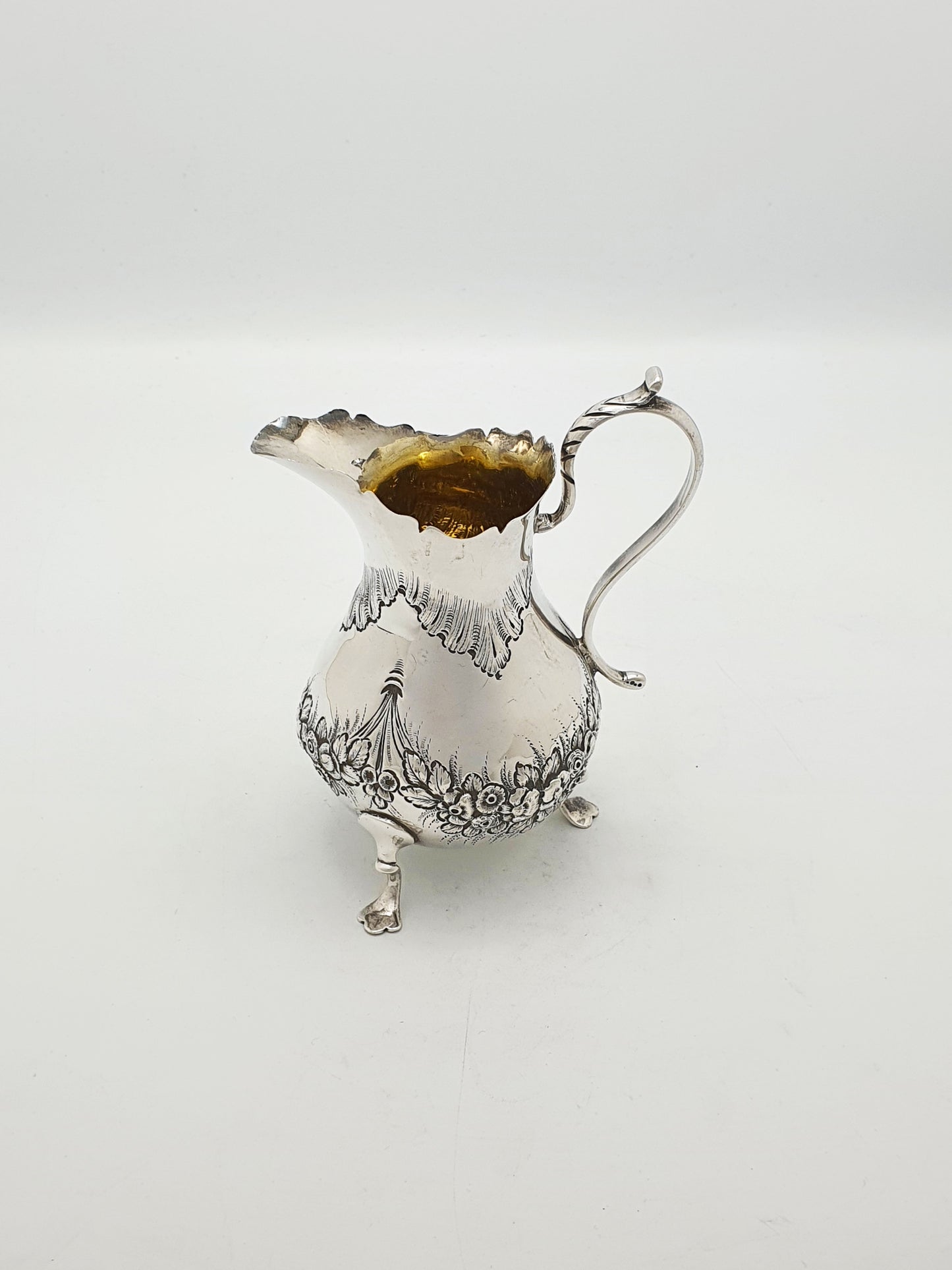 Gorgeous Antique Victorian Sterling Silver Cream Jug - 1885