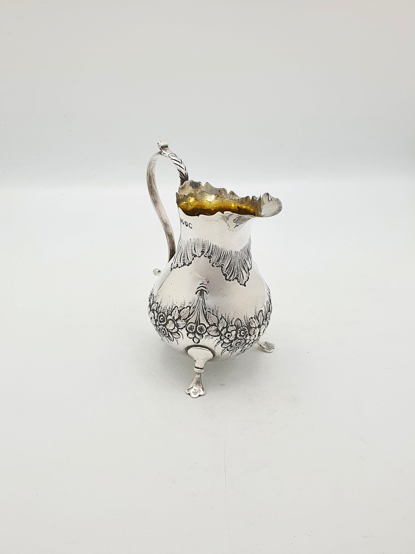 Gorgeous Antique Victorian Sterling Silver Cream Jug - 1885