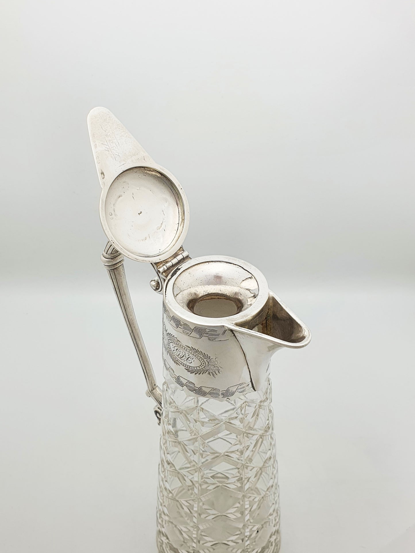 Lovely Antique Victorian Silver-Plate Mounted Cut Glass Claret Jug – circa 1880