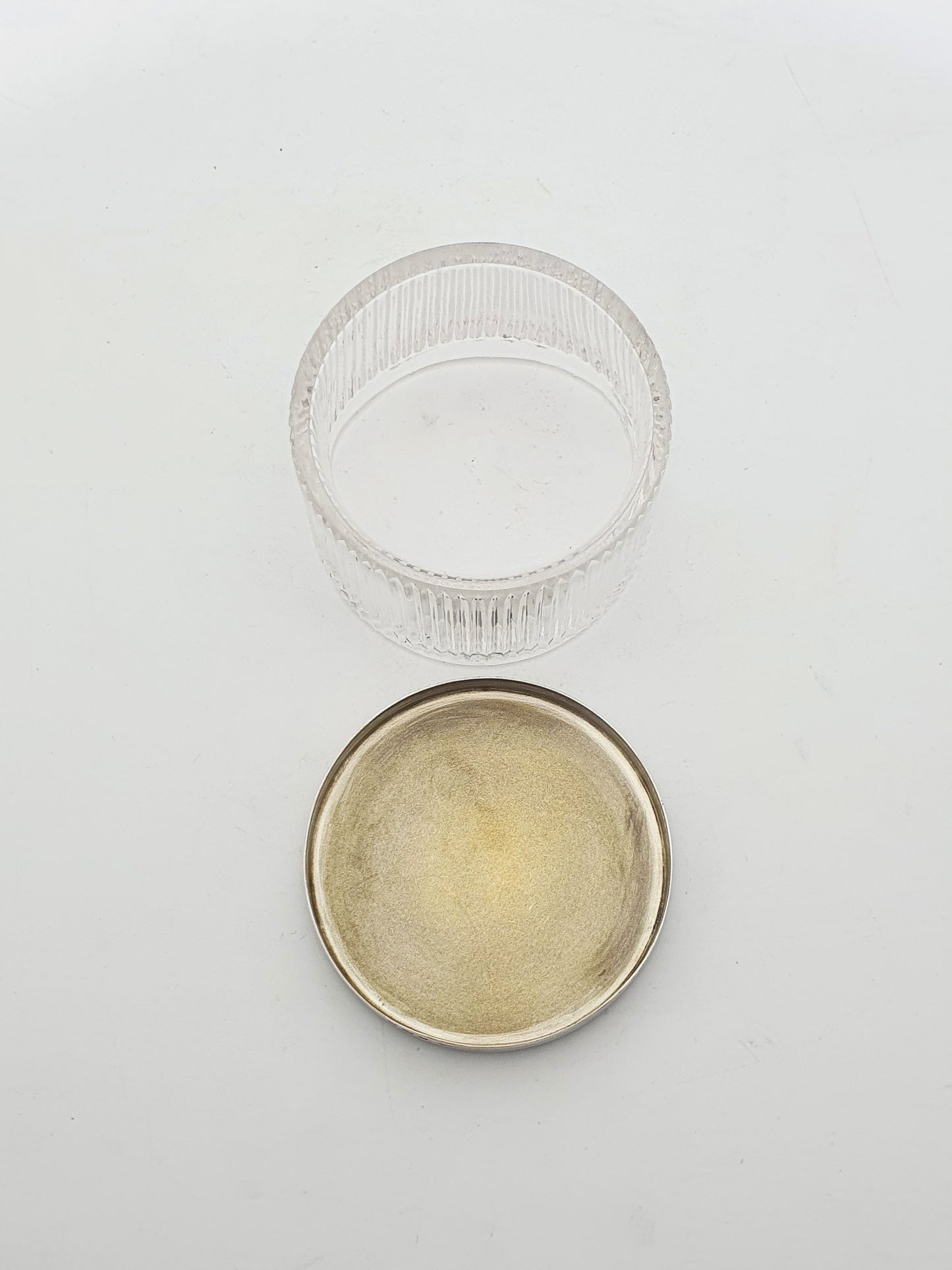 Stunning Art Deco Silver & Blue Guilloché Enamel Vanity Jar - 1932