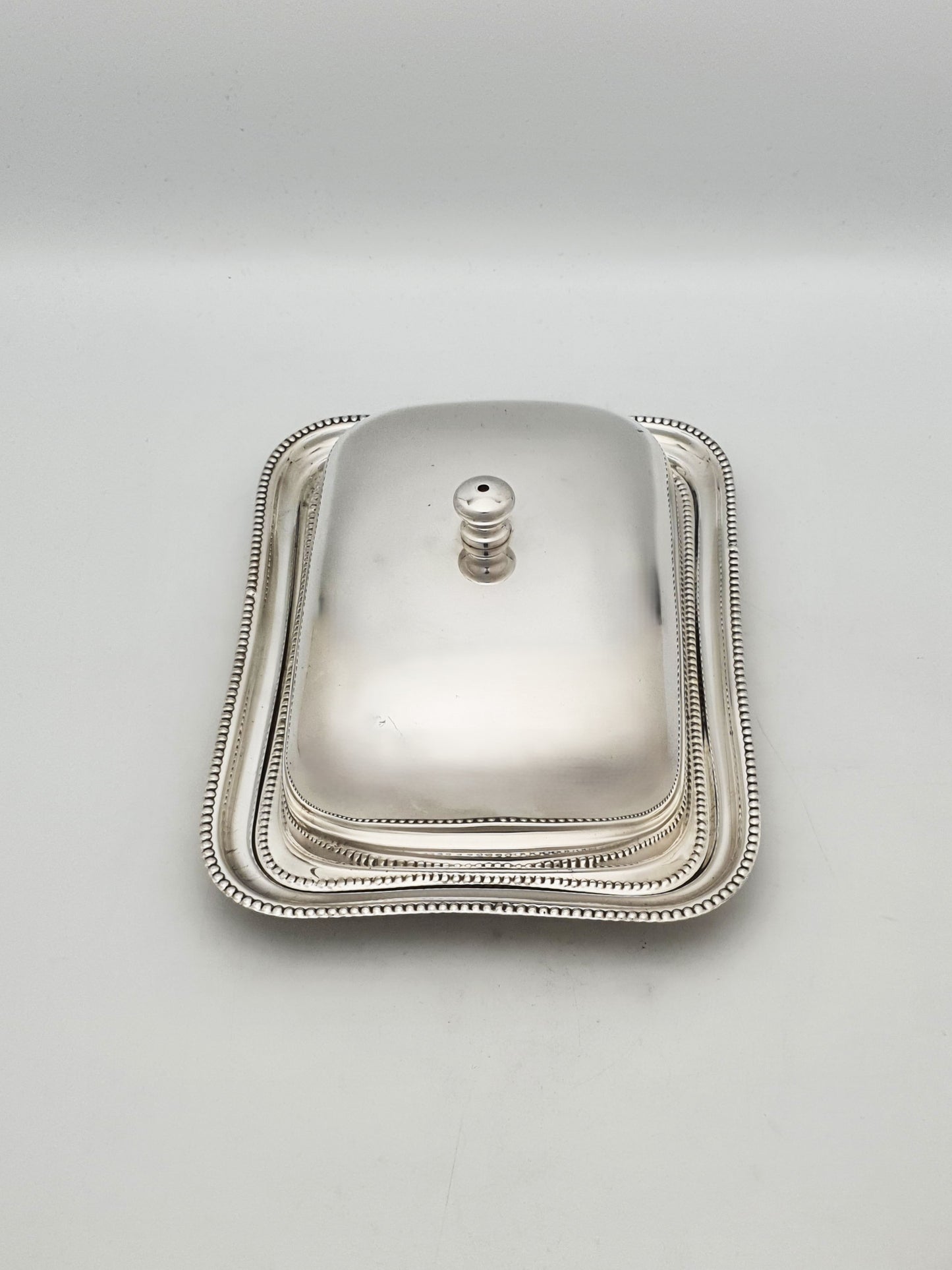 Vintage Silver-Plated Covered Butter Dish with Glass Liner – circa 1960