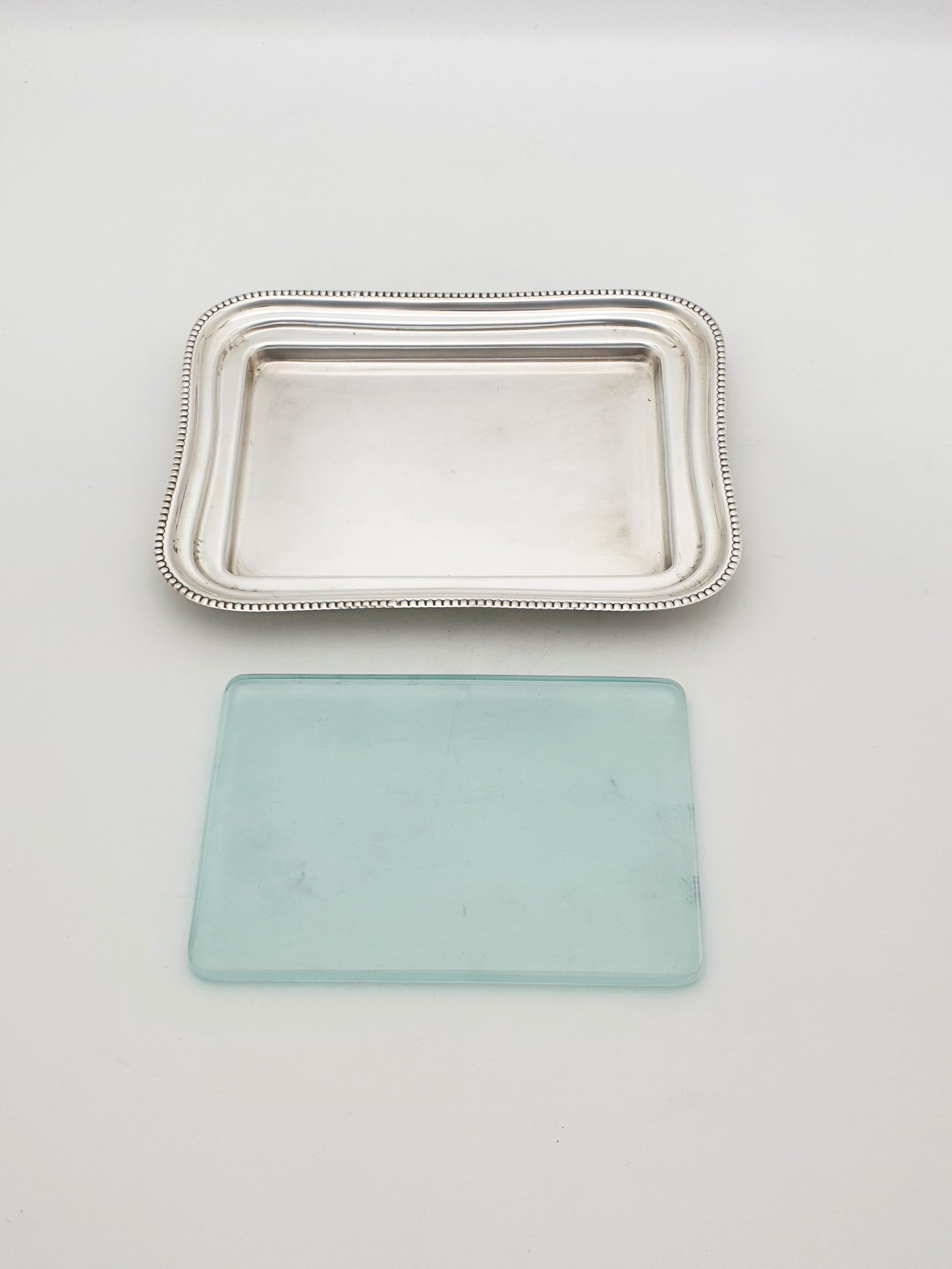 Vintage Silver-Plated Covered Butter Dish with Glass Liner – circa 1960