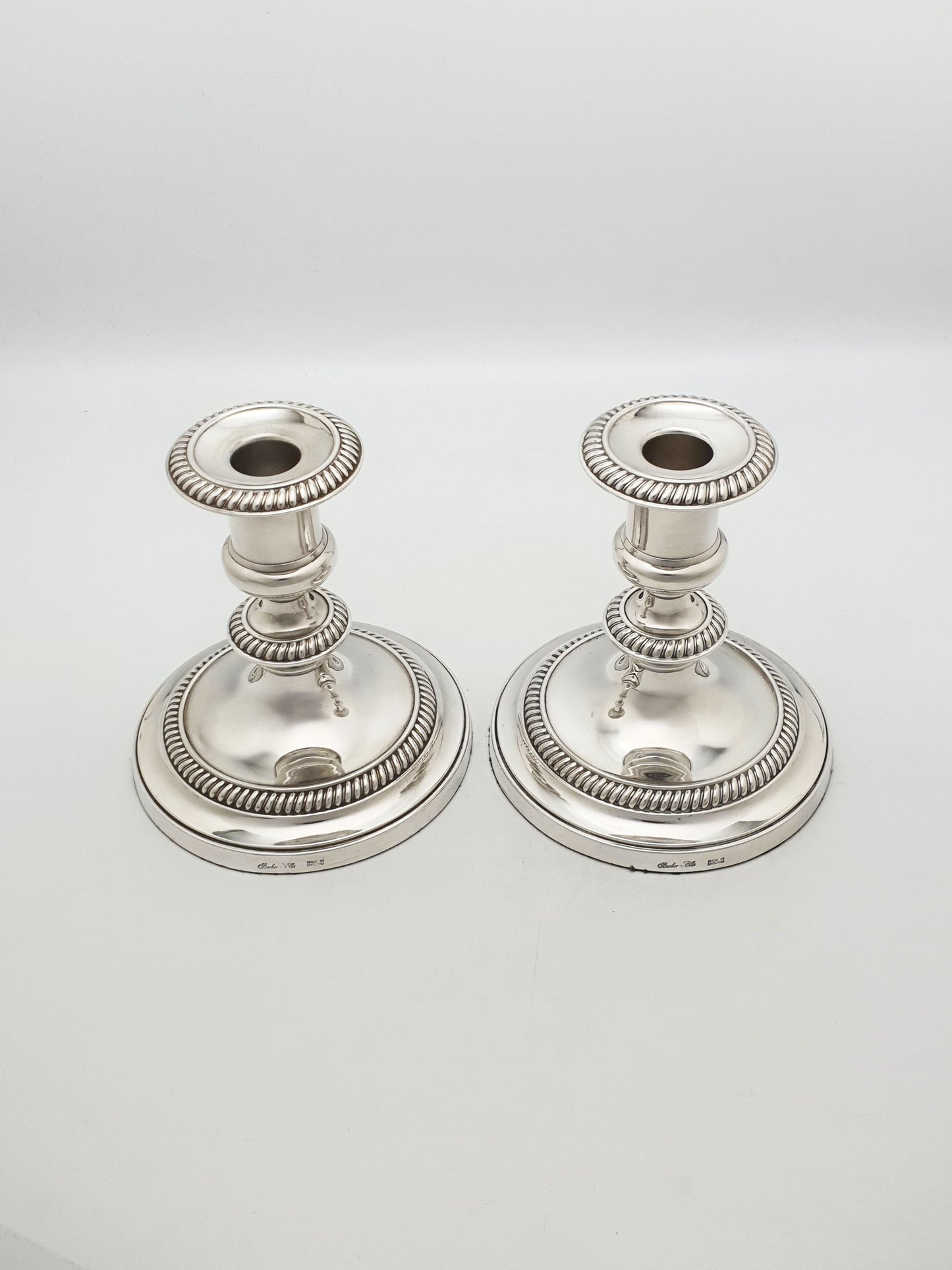 Nice Pair of Antique English Low Candlesticks – circa 1920