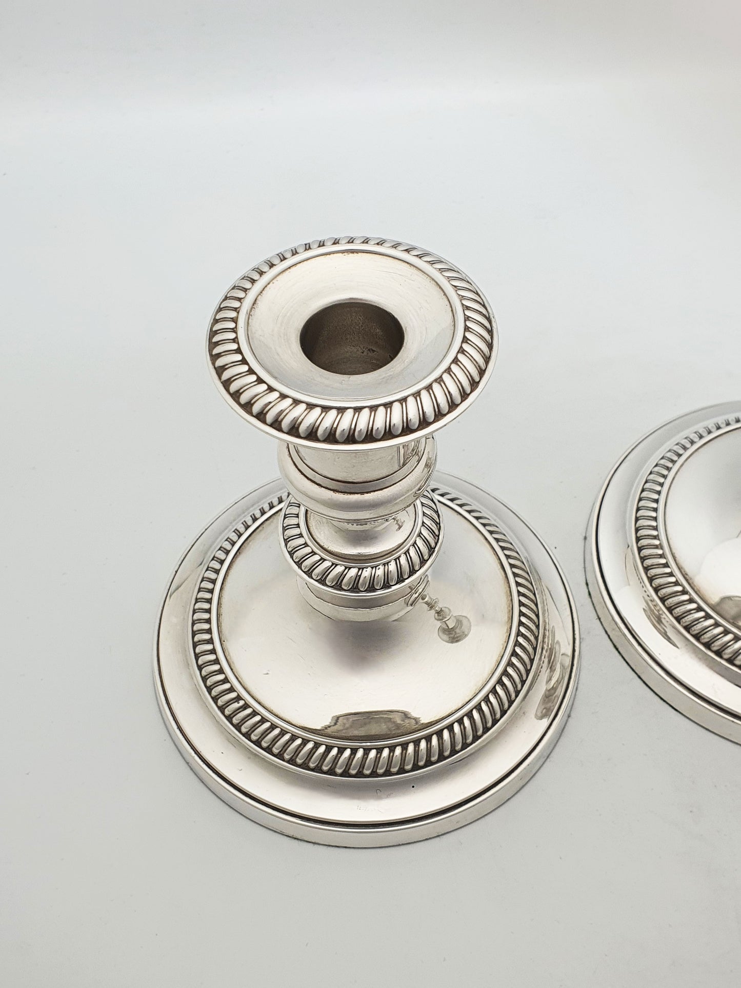 Nice Pair of Antique English Low Candlesticks – circa 1920