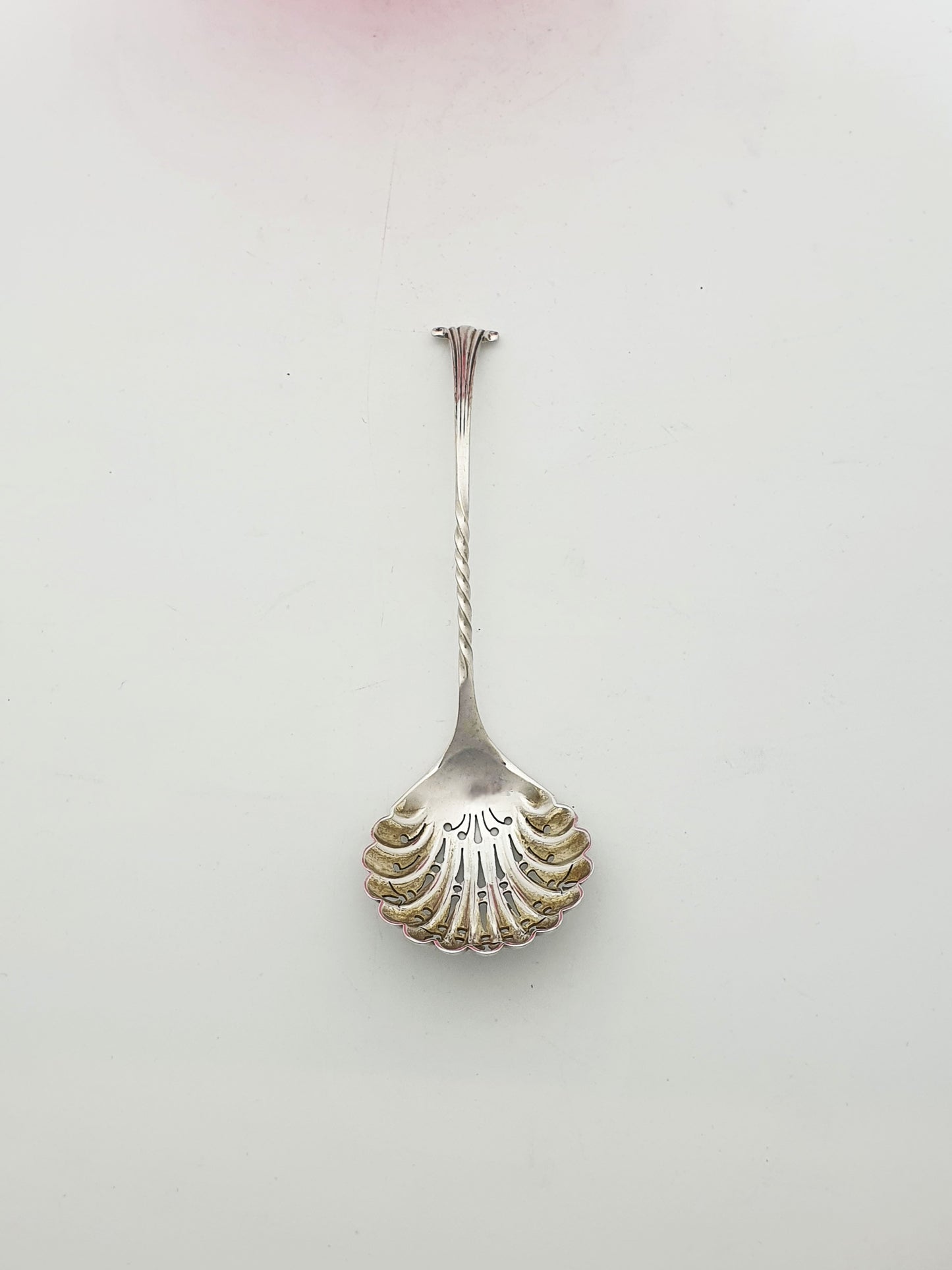 Lovely Antique Victorian Cranberry Glass Bowl with Pierced Spoon – circa 1890